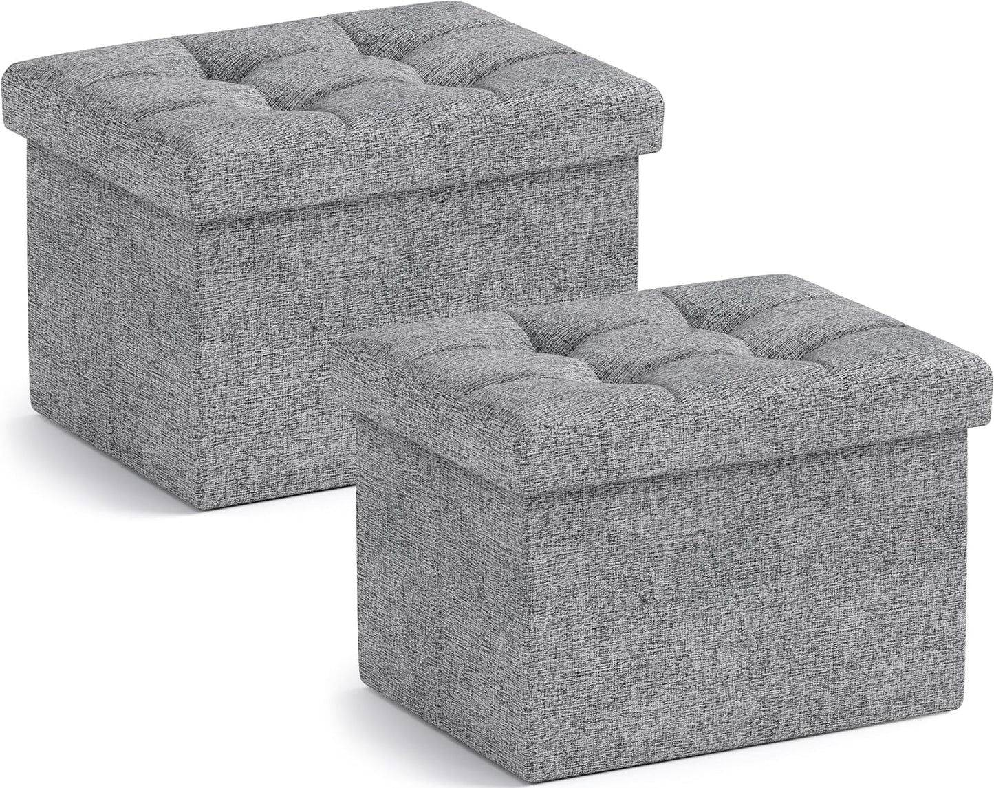Ornavo Home Small Storage Ottoman Set of 2 for Versatile Use