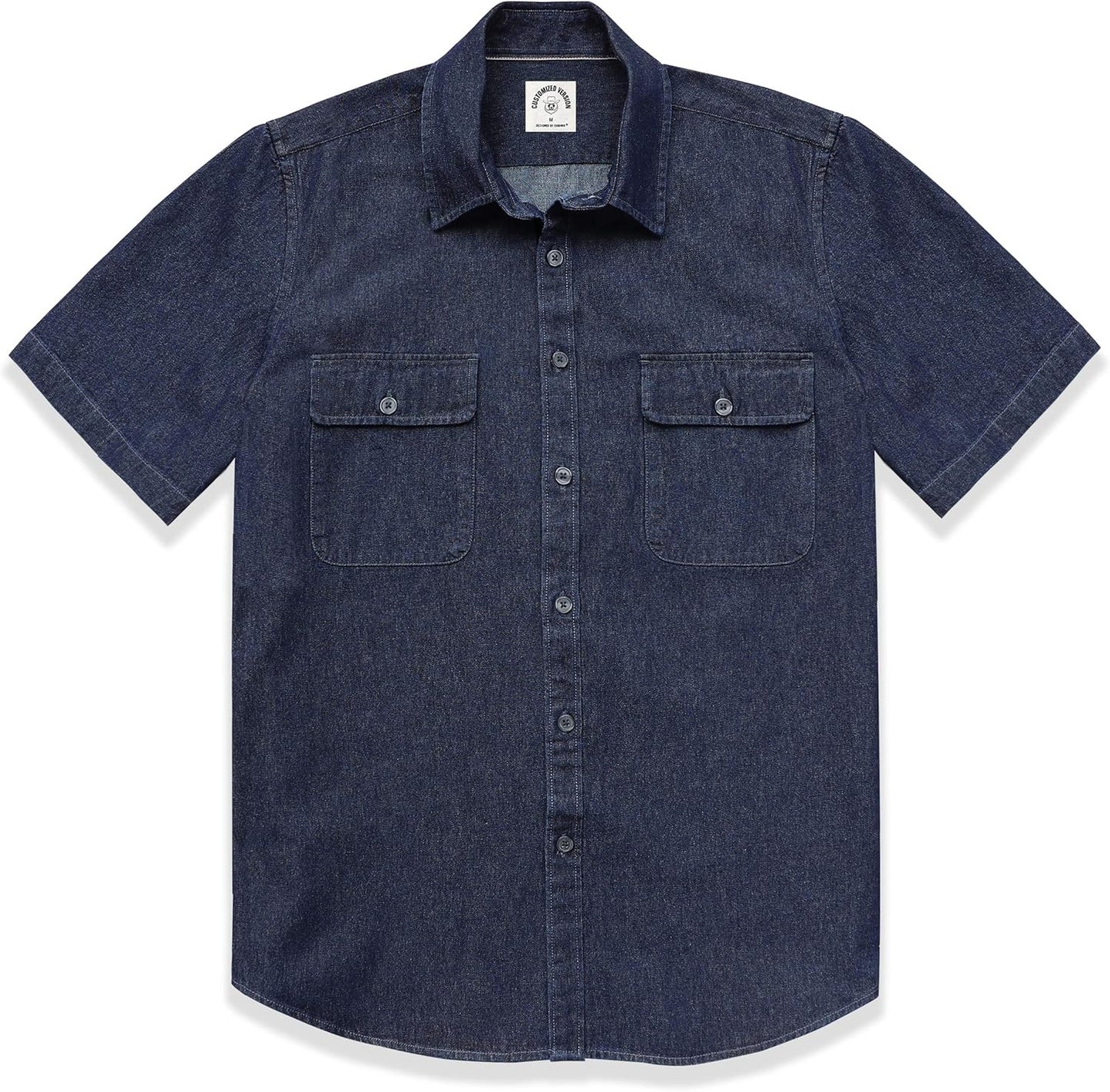 Stylish Short Sleeve Denim Shirt for Men by Dubinik - Casual Wear