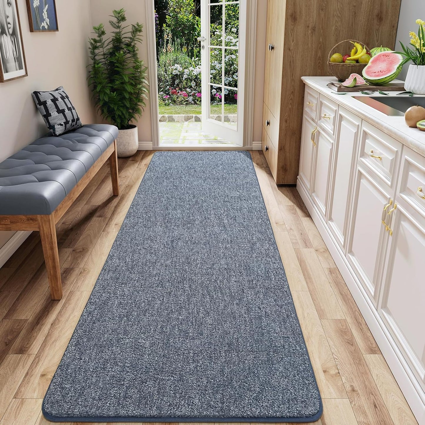 Washable 2x8 Runner Rug with Soft Memory Foam for Hallways