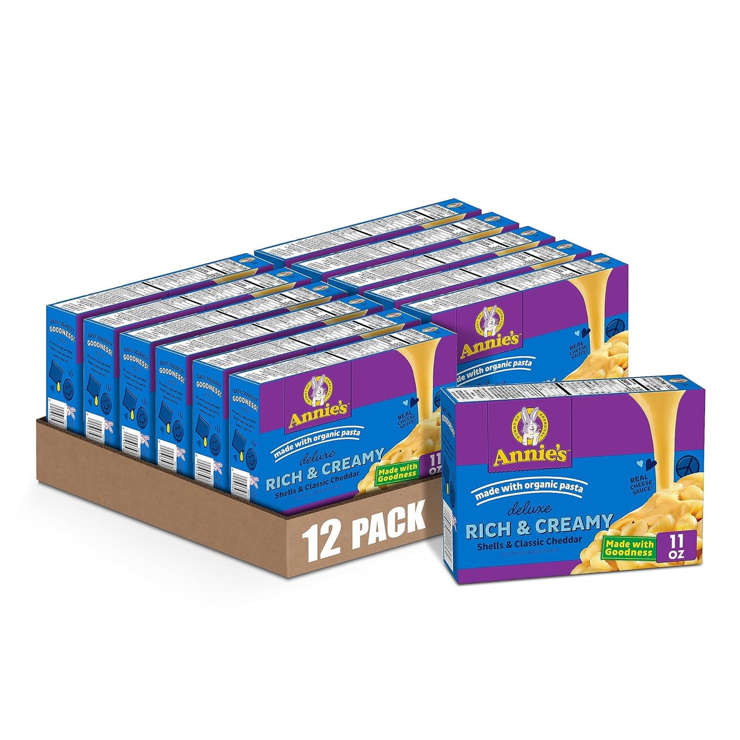Annie's Deluxe Macaroni and Cheese with Organic Pasta, 12 Pack