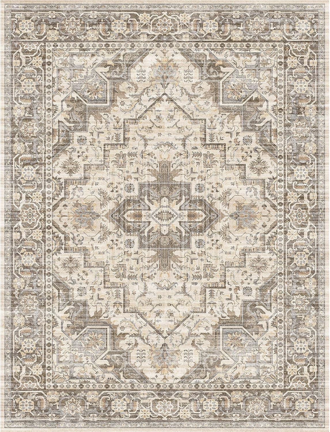 Machine Washable Soft Area Rug 8x10 for Living Room Decor