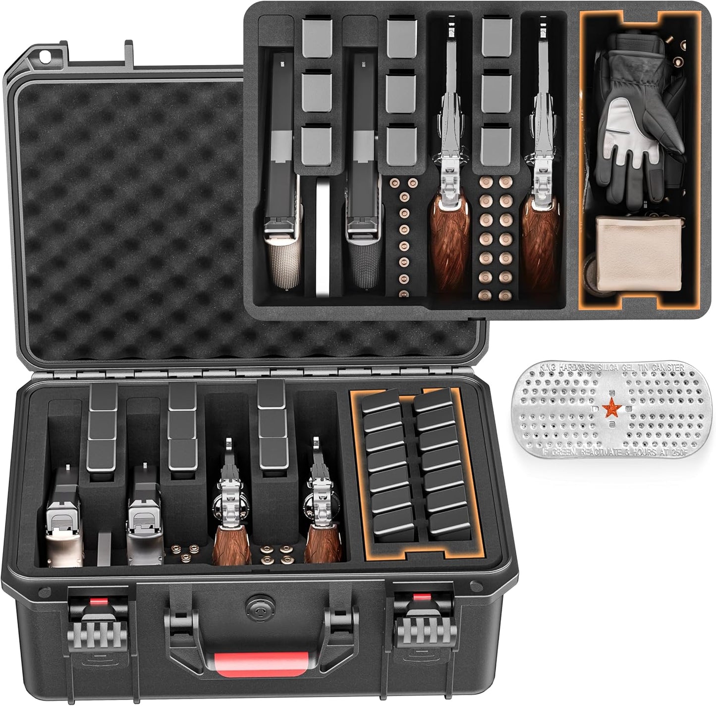 Gun Cases for Handguns: 4 Pistol Case & 23 Magazine Storage