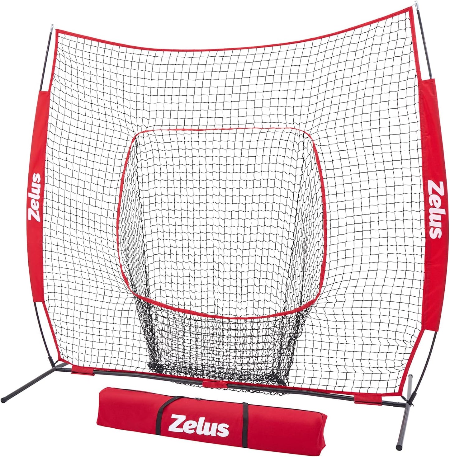 ZELUS 7 ft x 7 ft Baseball Net for Pitching and Hitting Practice