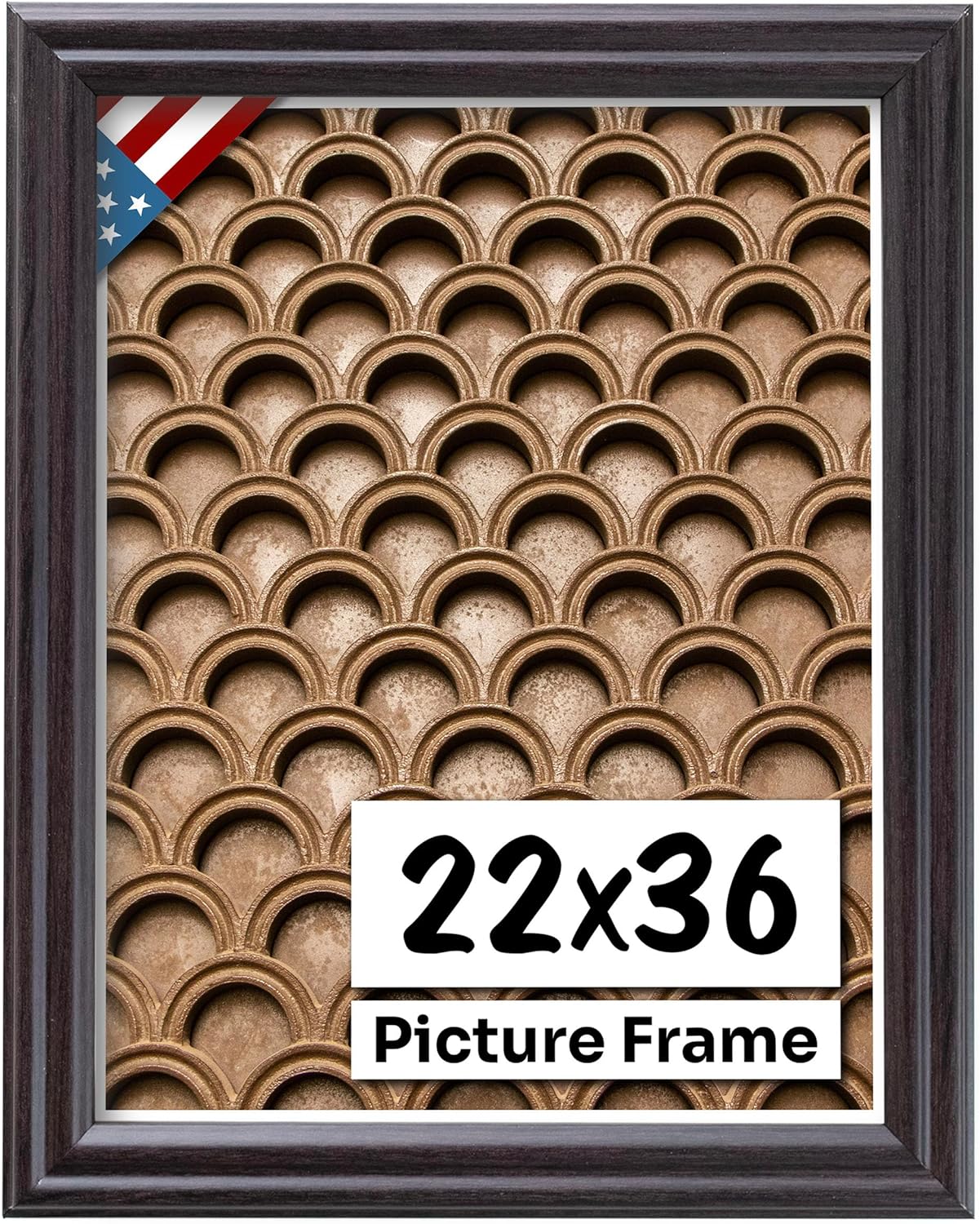 Coffee Brown 22x36 Picture Frame - Handmade Solid Wood Frame