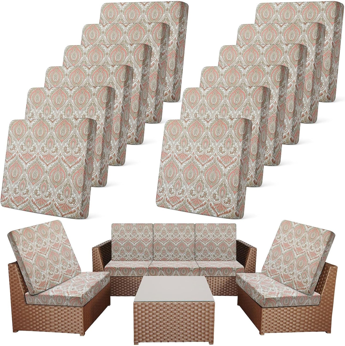 Patio Stretch Outdoor Cushion Covers for Sofa and Chairs