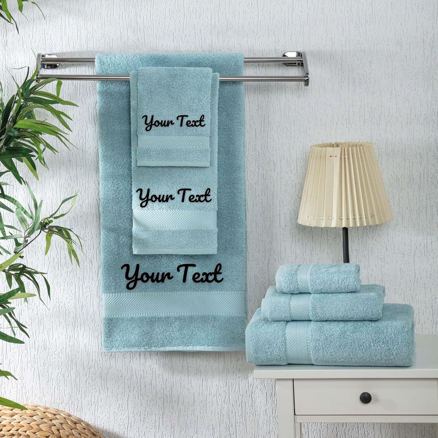Personalized Towels - Customized Turkish Cotton Towel Set