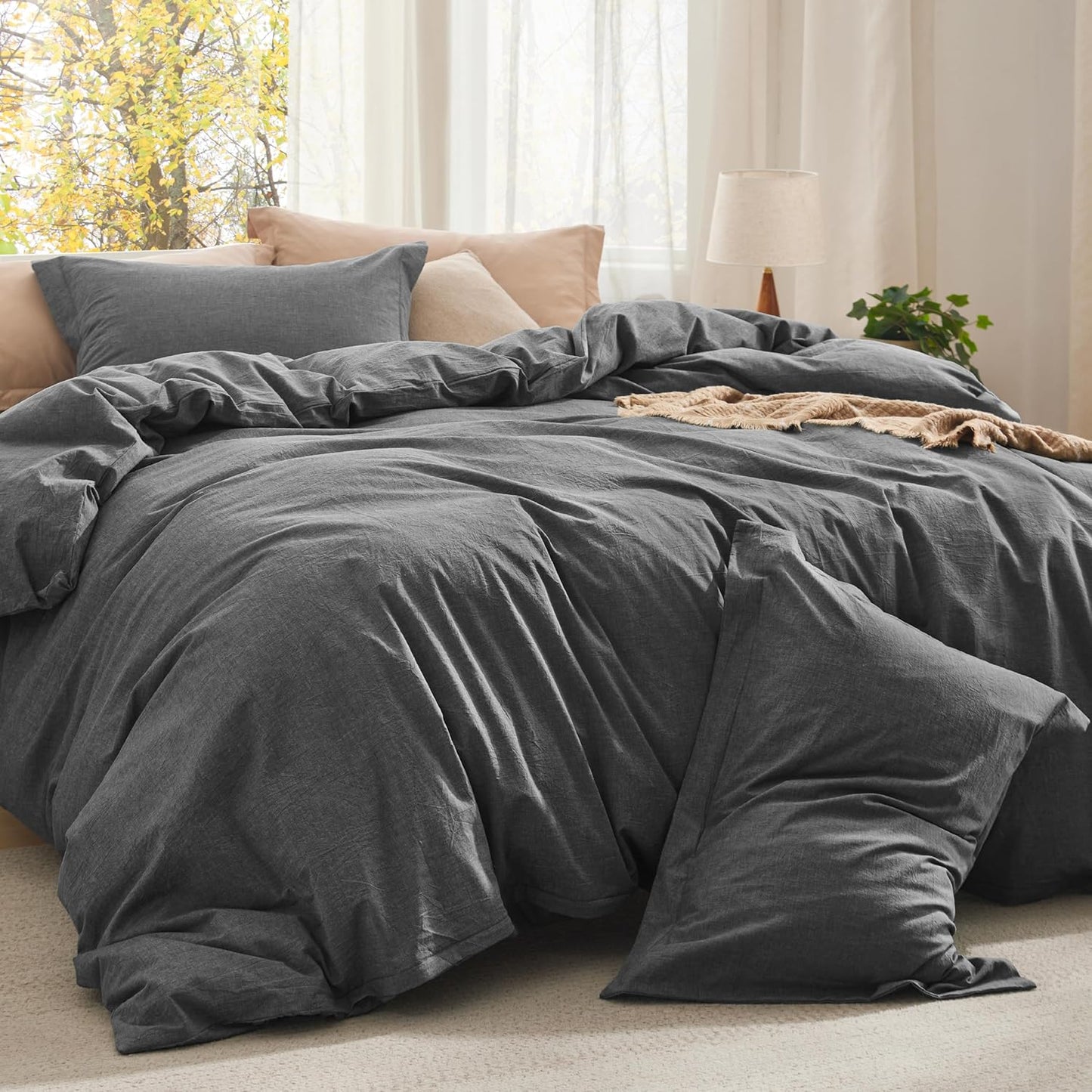 Bedsure Comforter Set King Size for All Seasons - Dark Grey