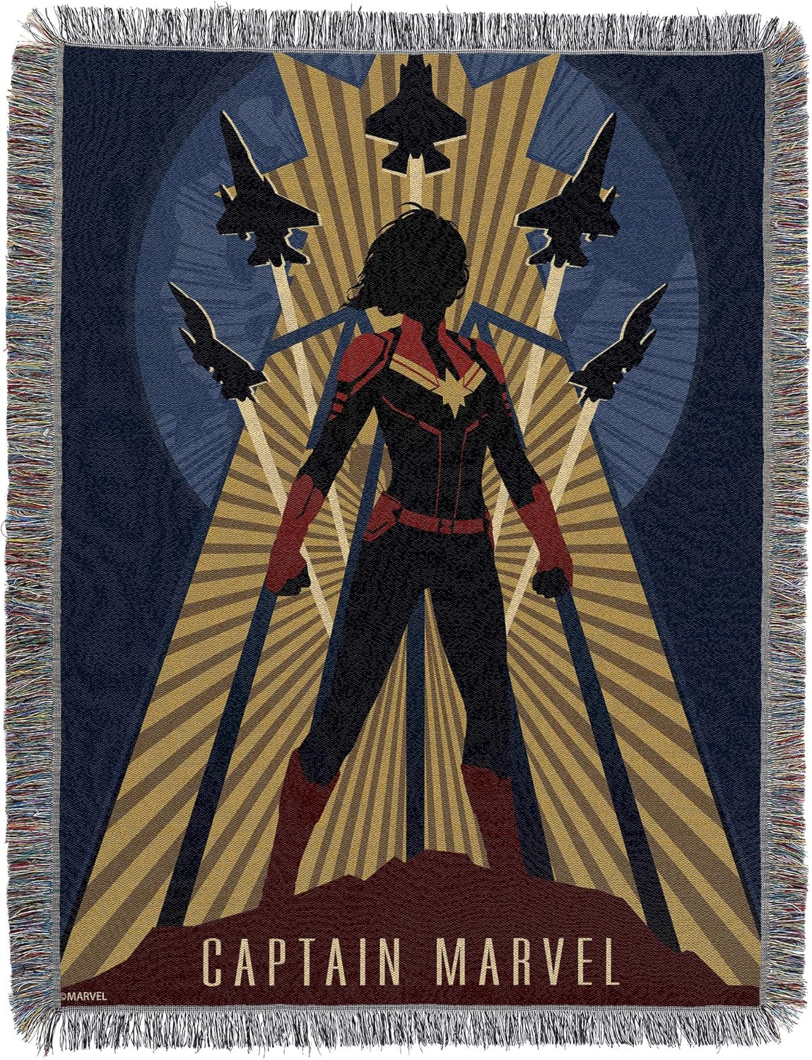 Captain Marvel Lift Off Woven Throw Blanket