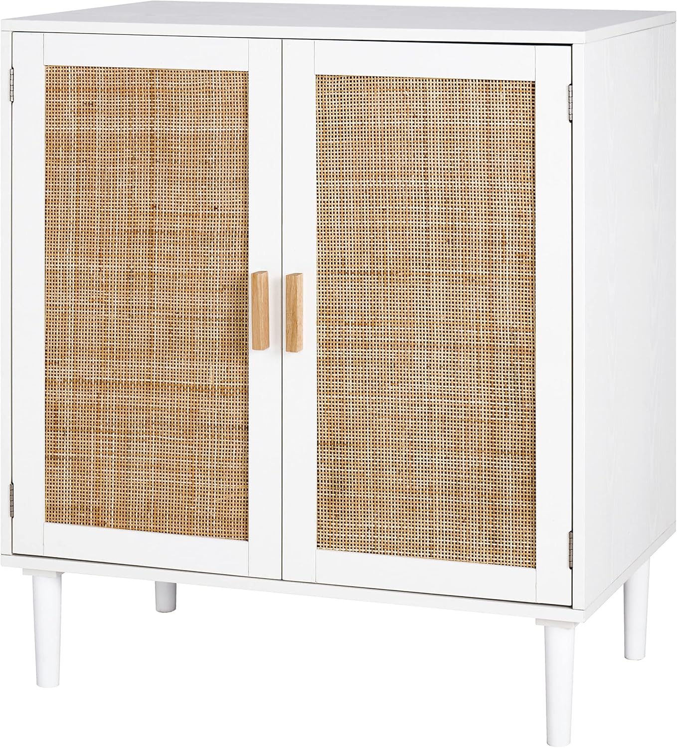 Finnhomy Sideboard Buffet Cabinet with Rattan Decorated Doors