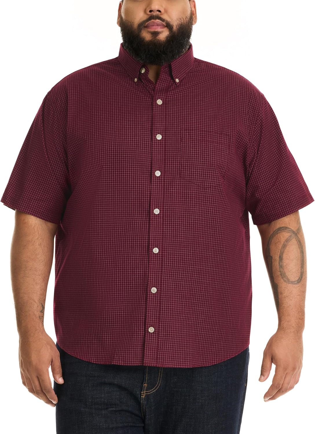 Big and Tall Wrinkle Free Short Sleeve Button Down Shirt