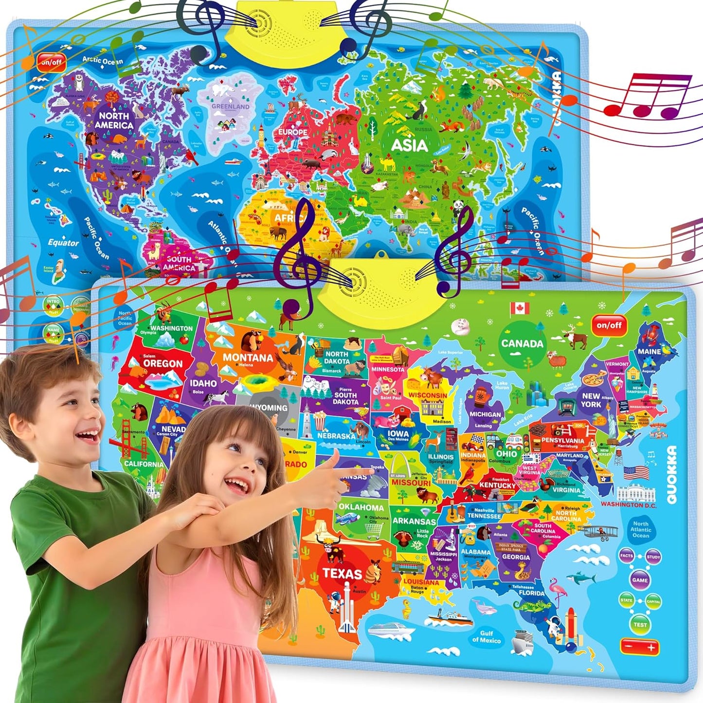 QUOKKA Educational Toys for Kids 5-7 Year Old - Interactive Maps