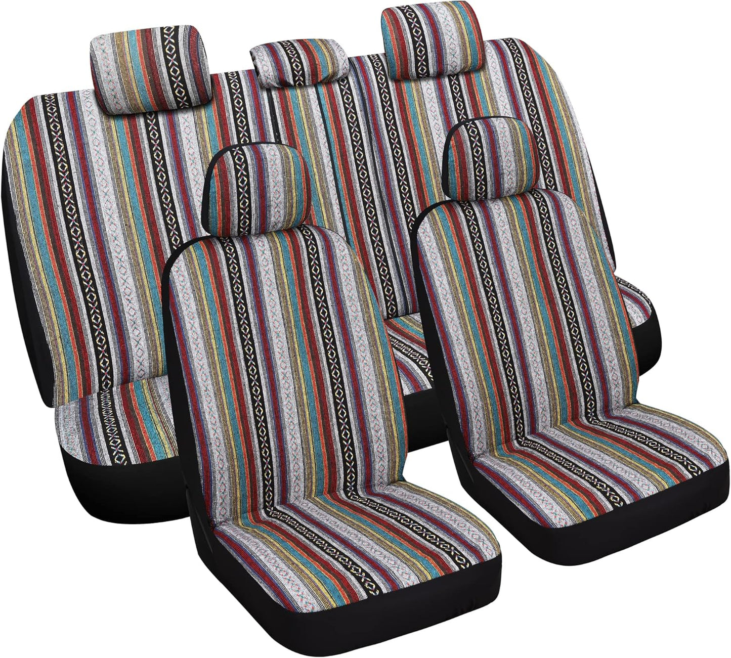 VarCozy Baja Saddle Blanket Seat Covers Full Set for Vehicles