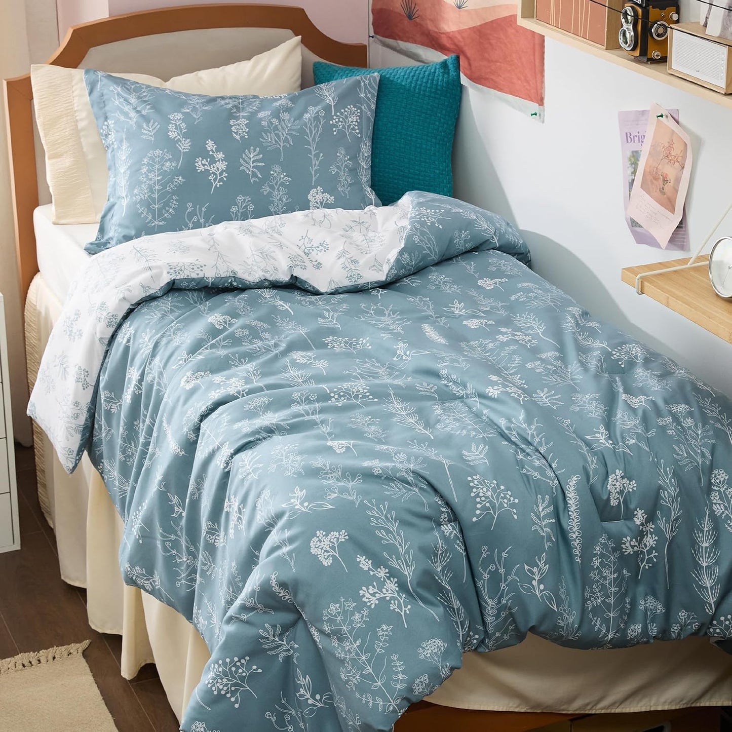 Bedsure Twin/Twin XL Comforter Set - Floral Design for Cozy Sleep