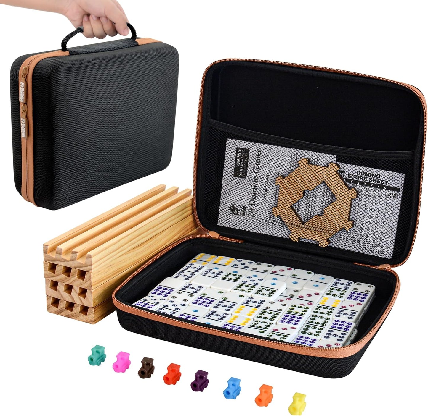 Mexican Train Dominoes Set Double 12 for Family Fun and Games