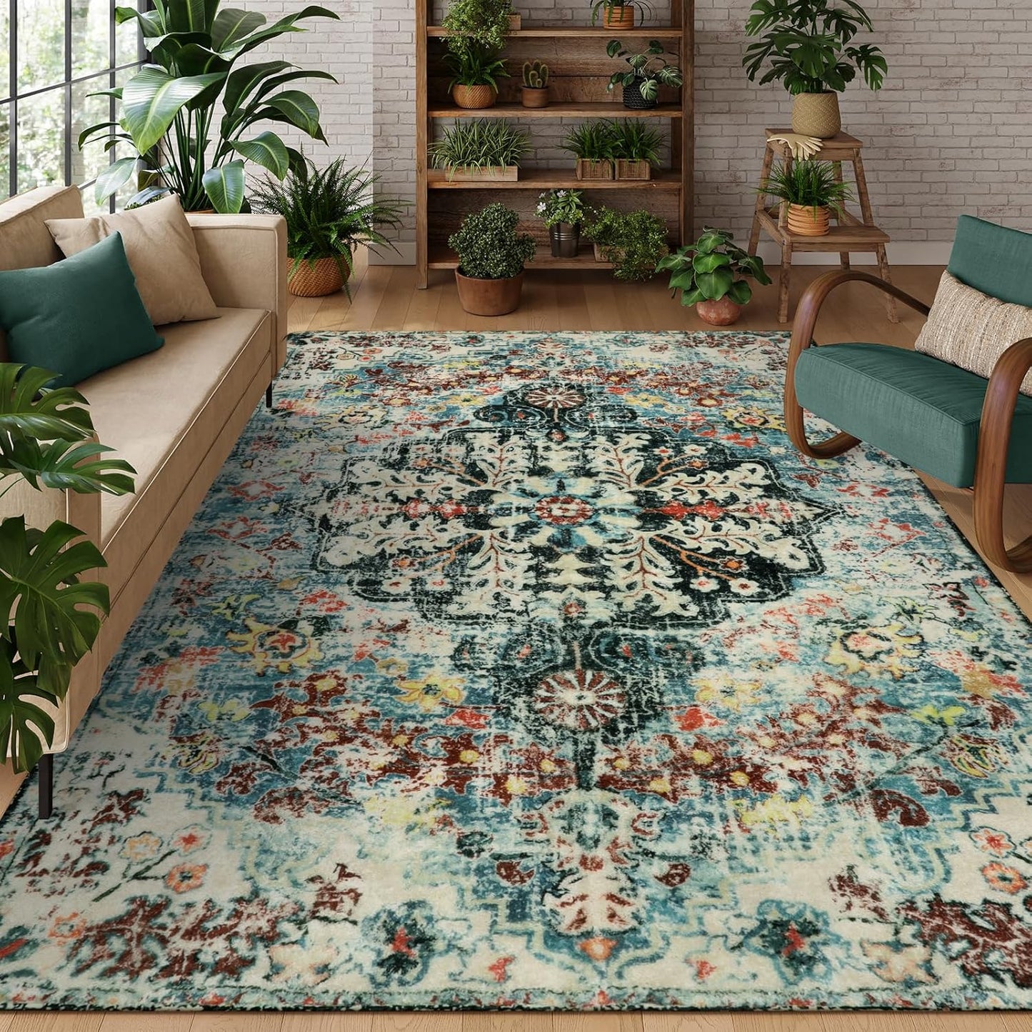 Lahome Area Rugs 9x12 for Living Room Boho Floral Style