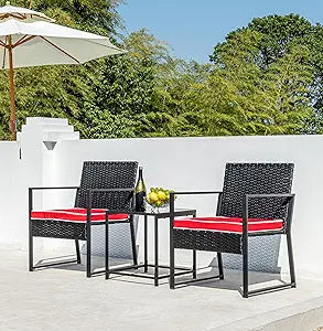Patio Furniture Set Wicker Bistro Set for Outdoor Relaxation