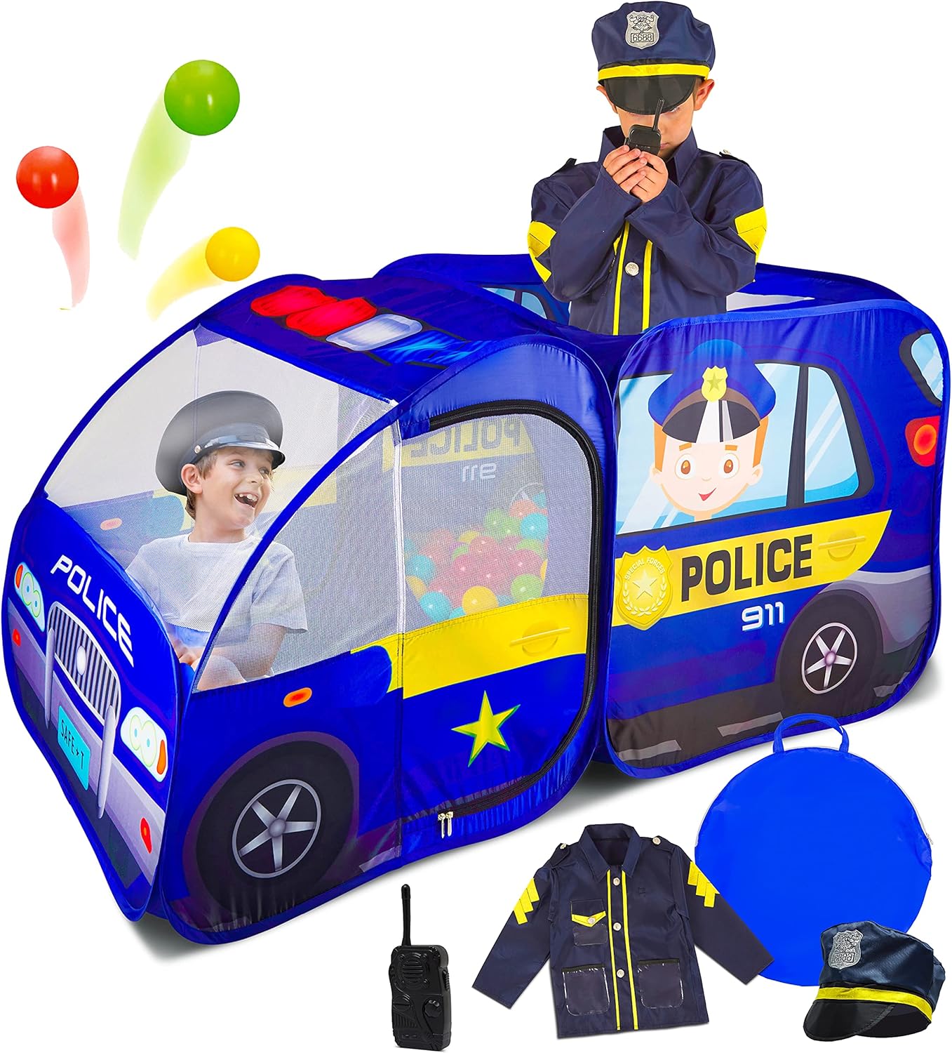 Interactive Police Car Play Tent with Sound - Kiddzery