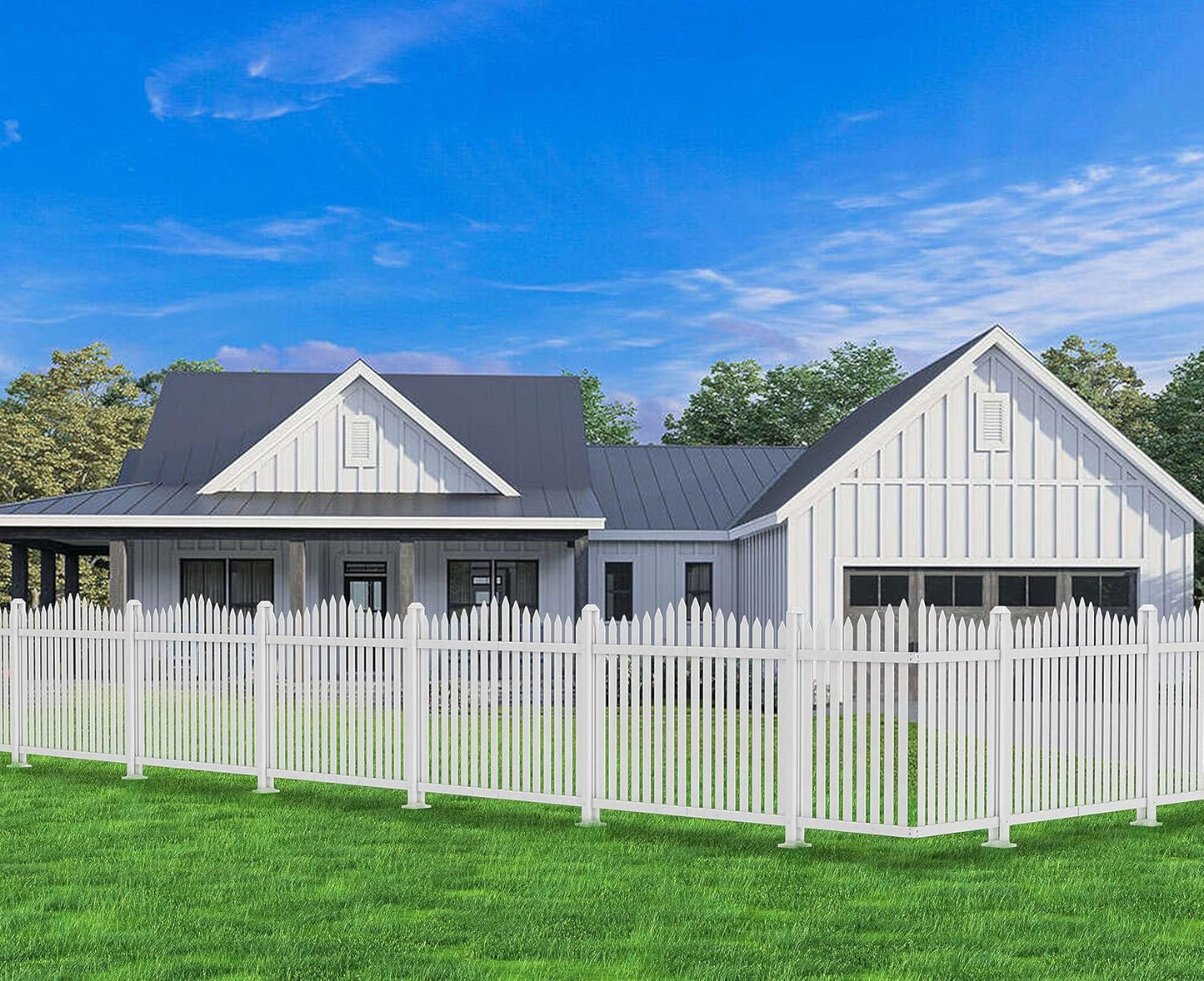 Garden Privacy Screen: White Vinyl Fence Set for Stylish Outdoor Decor