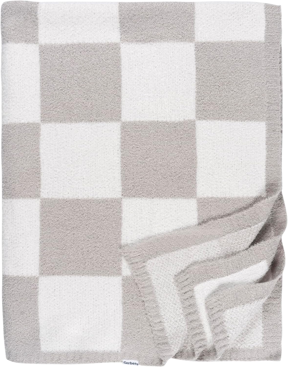 Gerber Soft Mink Checkerboard Baby Blanket - Cozy Tan!