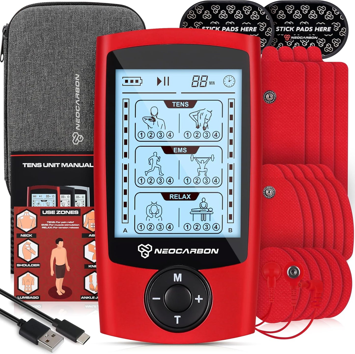 TENS Unit Muscle Stimulator for Pain Relief and Muscle Recovery