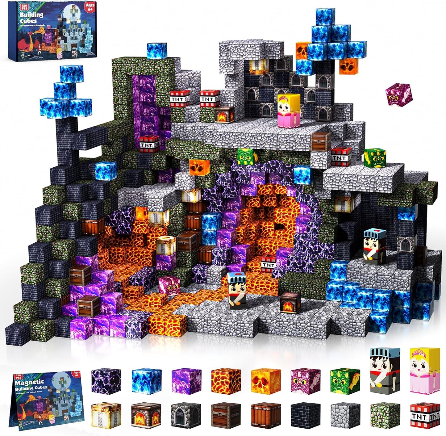 Magnetic Blocks - 150 PCS Dark Castle Sword Domain Building Set