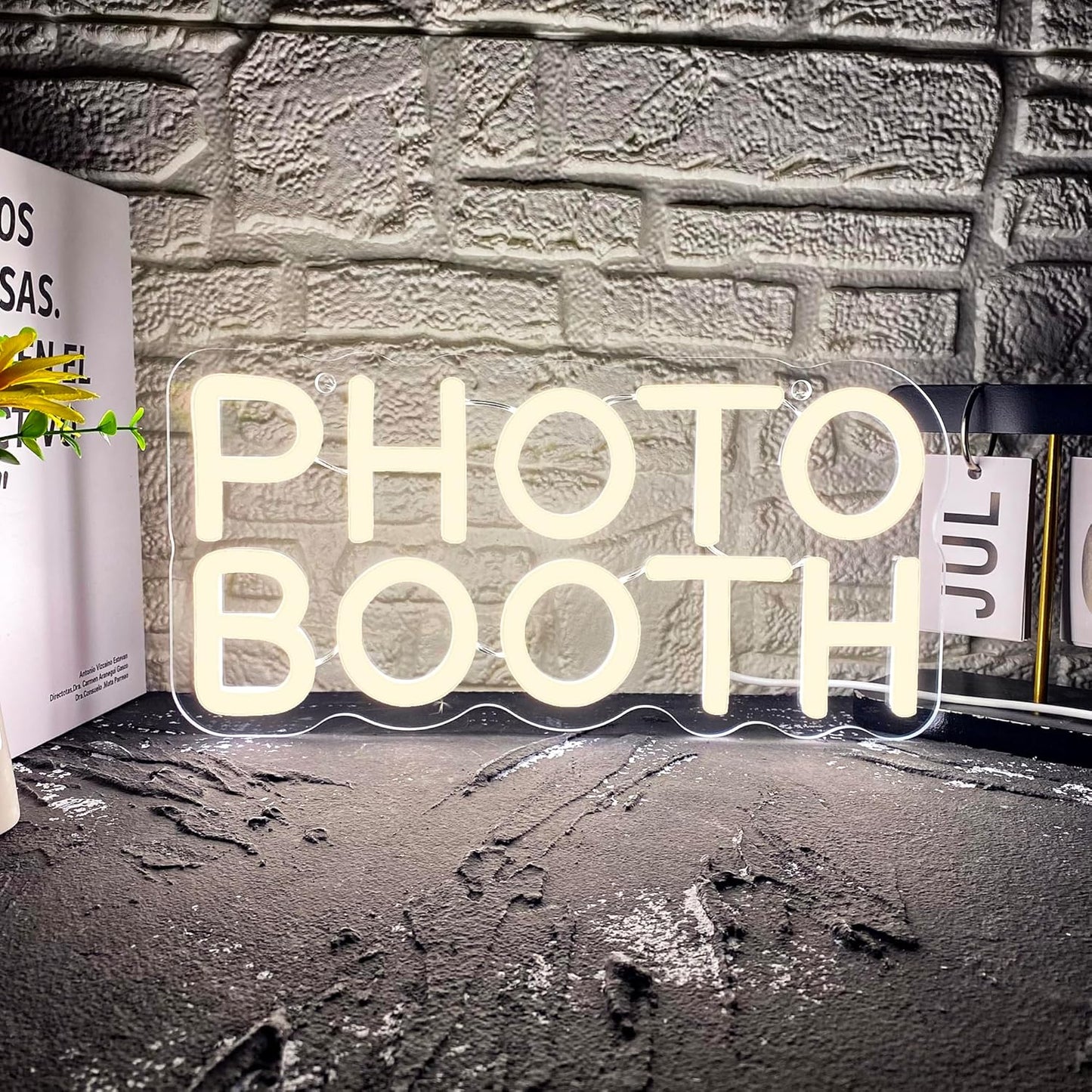 Photo Booth Neon Sign for Weddings and Parties - Dimmable LED Light