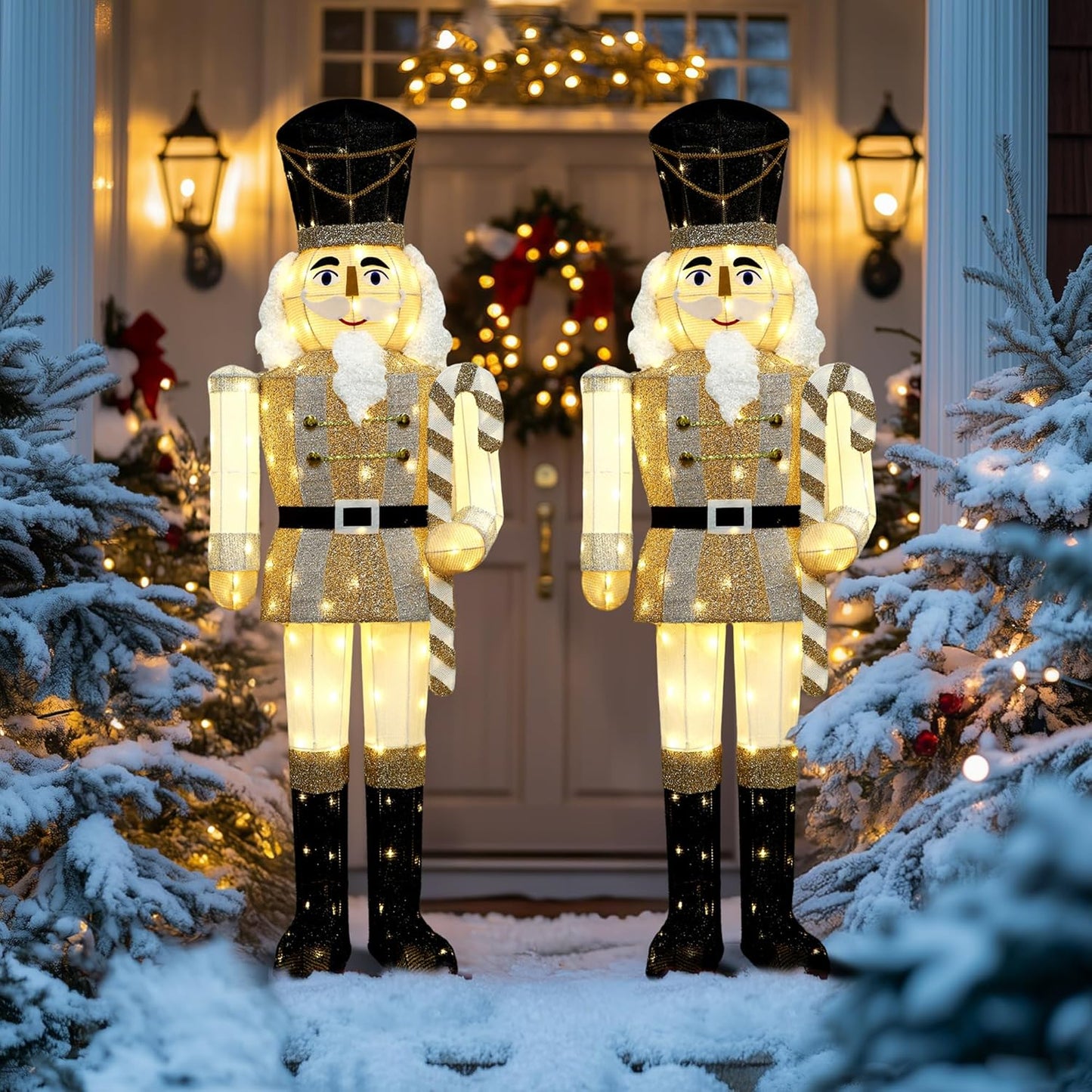 Lighted 5ft Nutcracker Christmas Decor for Outdoor Displays