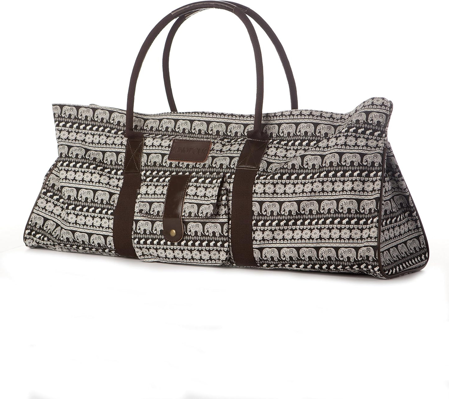 Patterned Canvas Yoga Mat Tote with Pocket