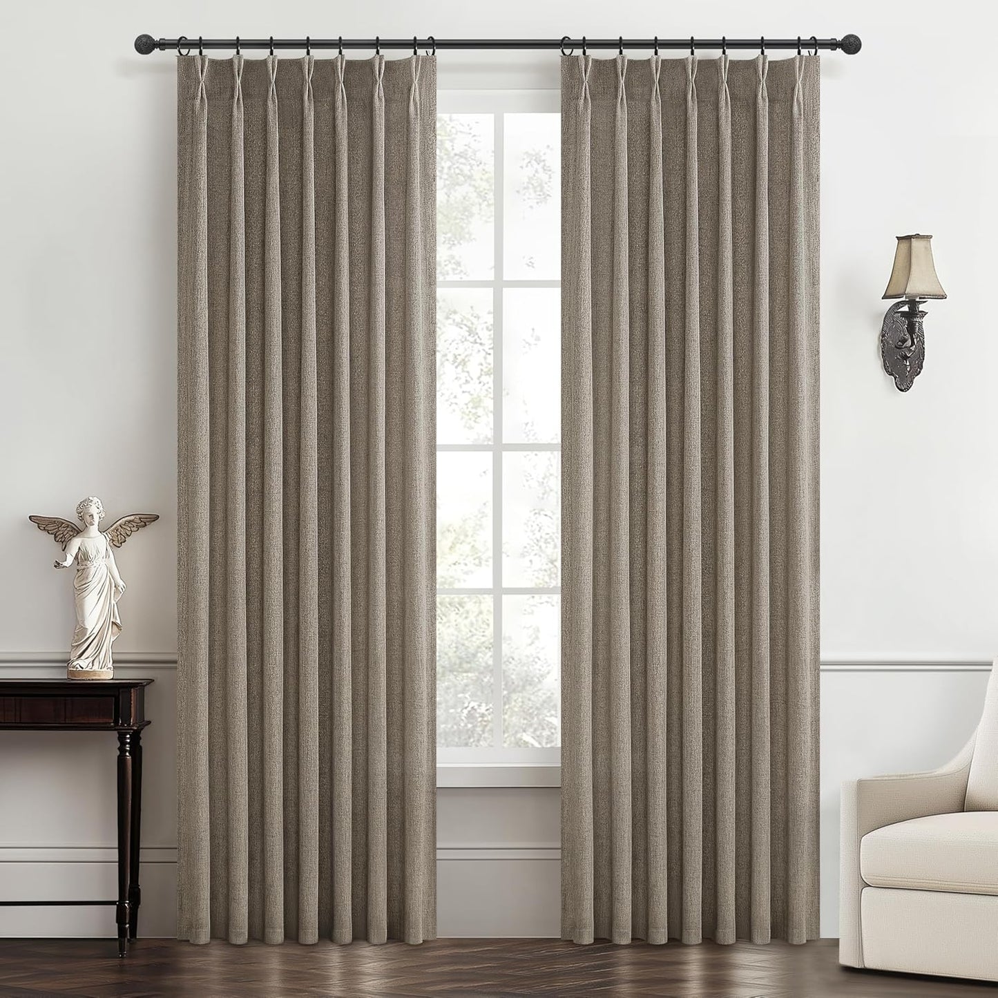 Pinch Pleated Natural Linen Sheer Curtains for Elegant Decor