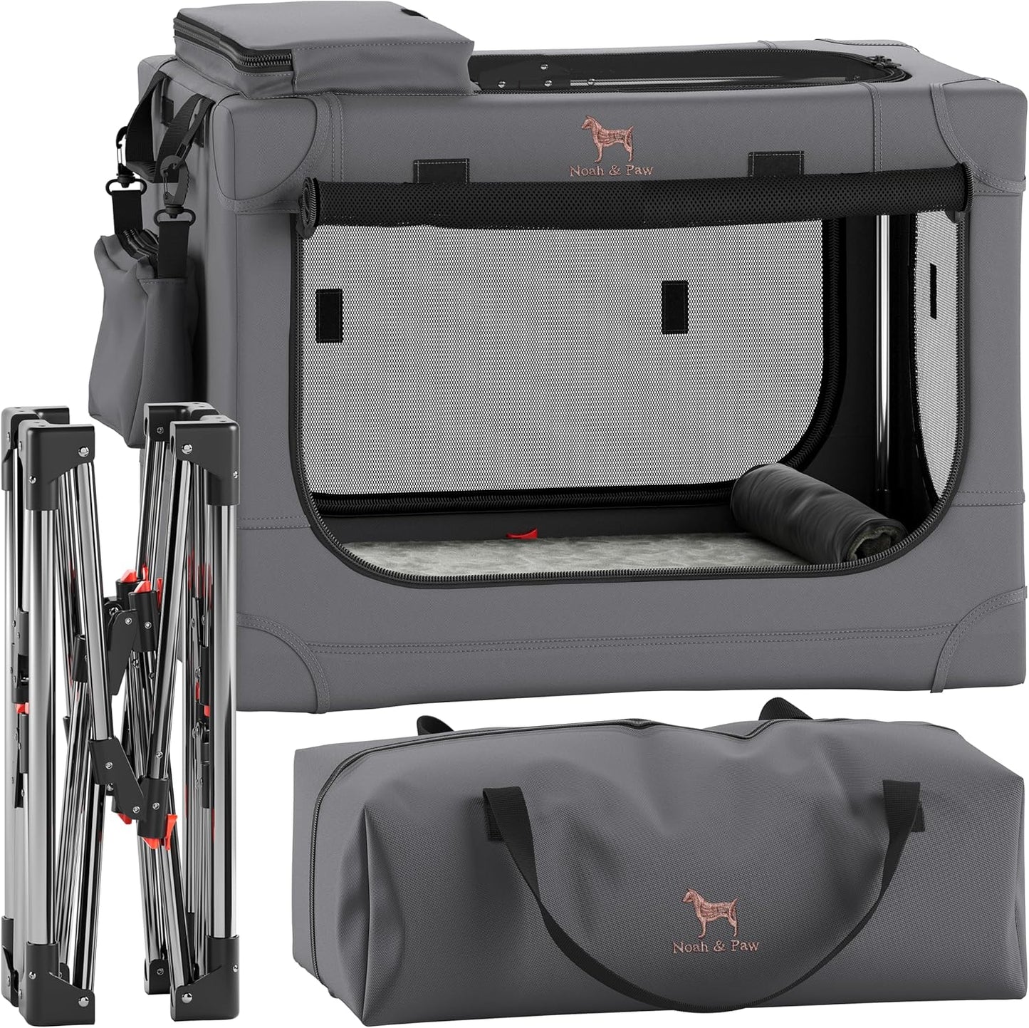Collapsible Dog Crate for Small Medium Breeds - Travel Kennel
