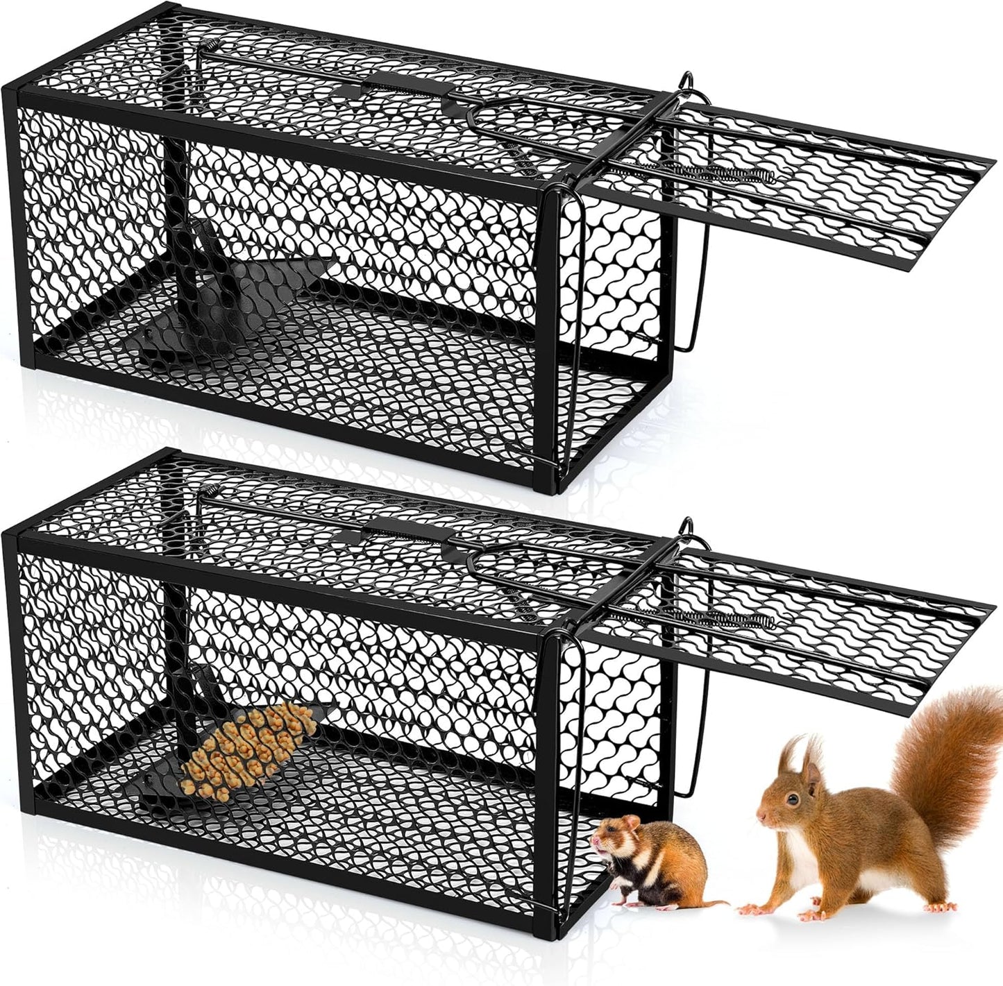 Humane 2-Pack Live Animal Trap - Catch & Release Rodents - Koogzfa