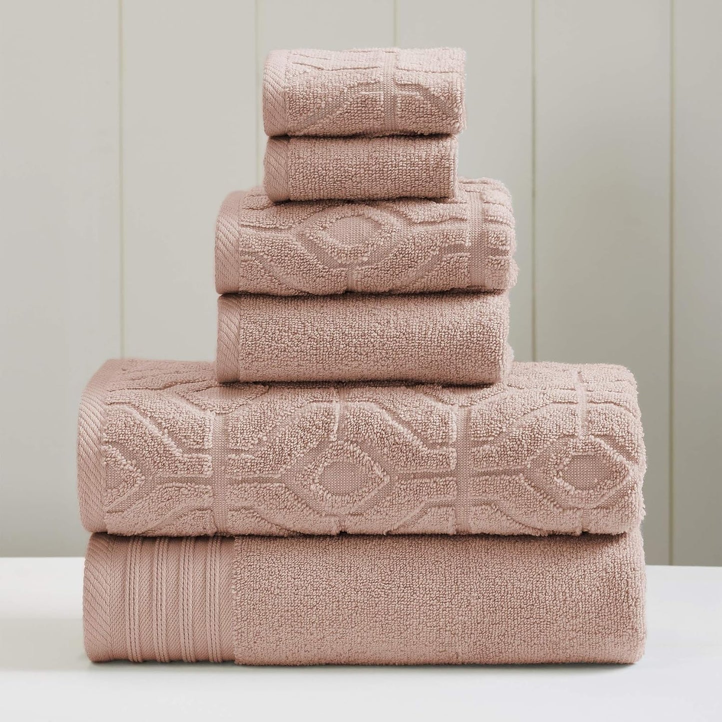 Modern Threads 6 Piece Towel Set in Dusty Rose for Luxurious Comfort