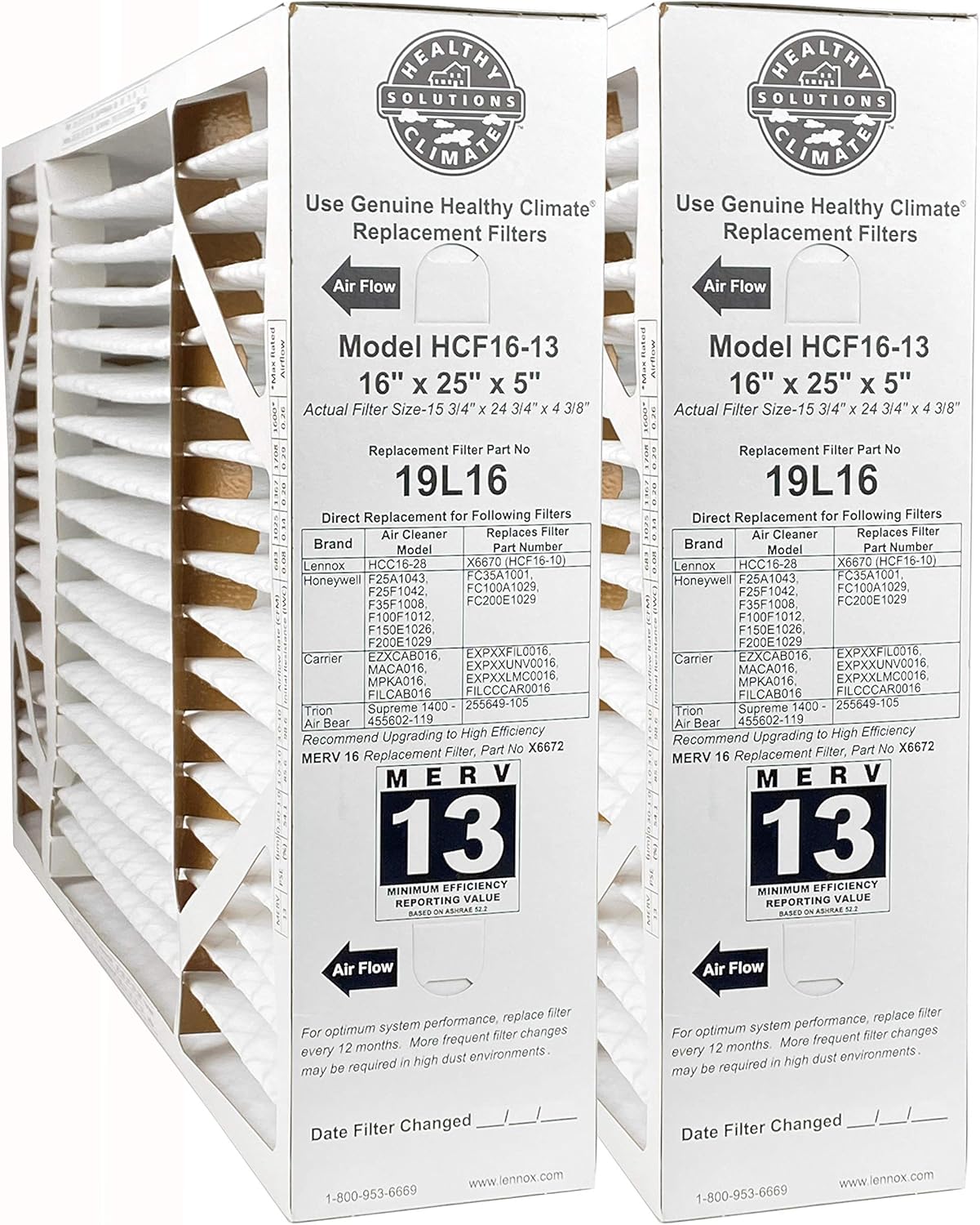 Lennox 19L16-16 in x 25 in x 5 in Healthy Climate Air Filter