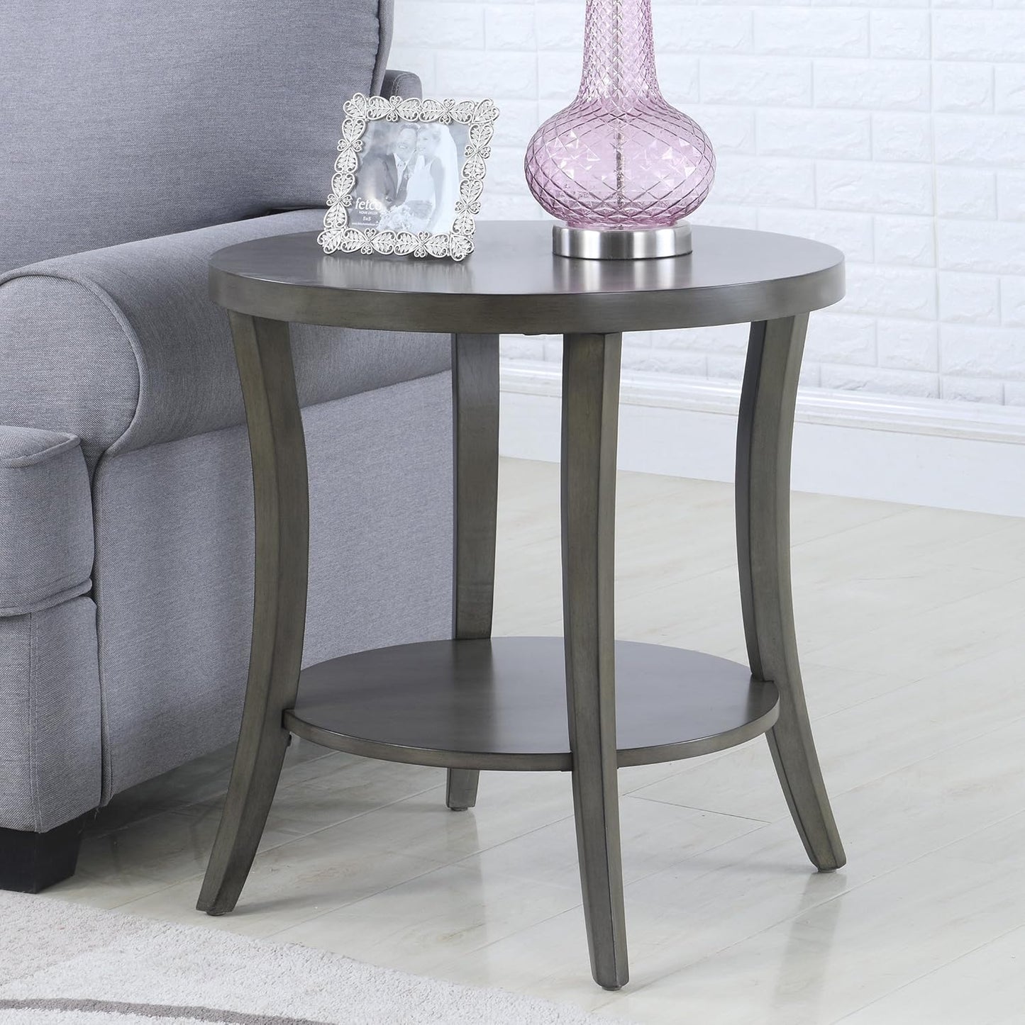 Roundhill Furniture Perth Contemporary Oval Shelf End Table Review