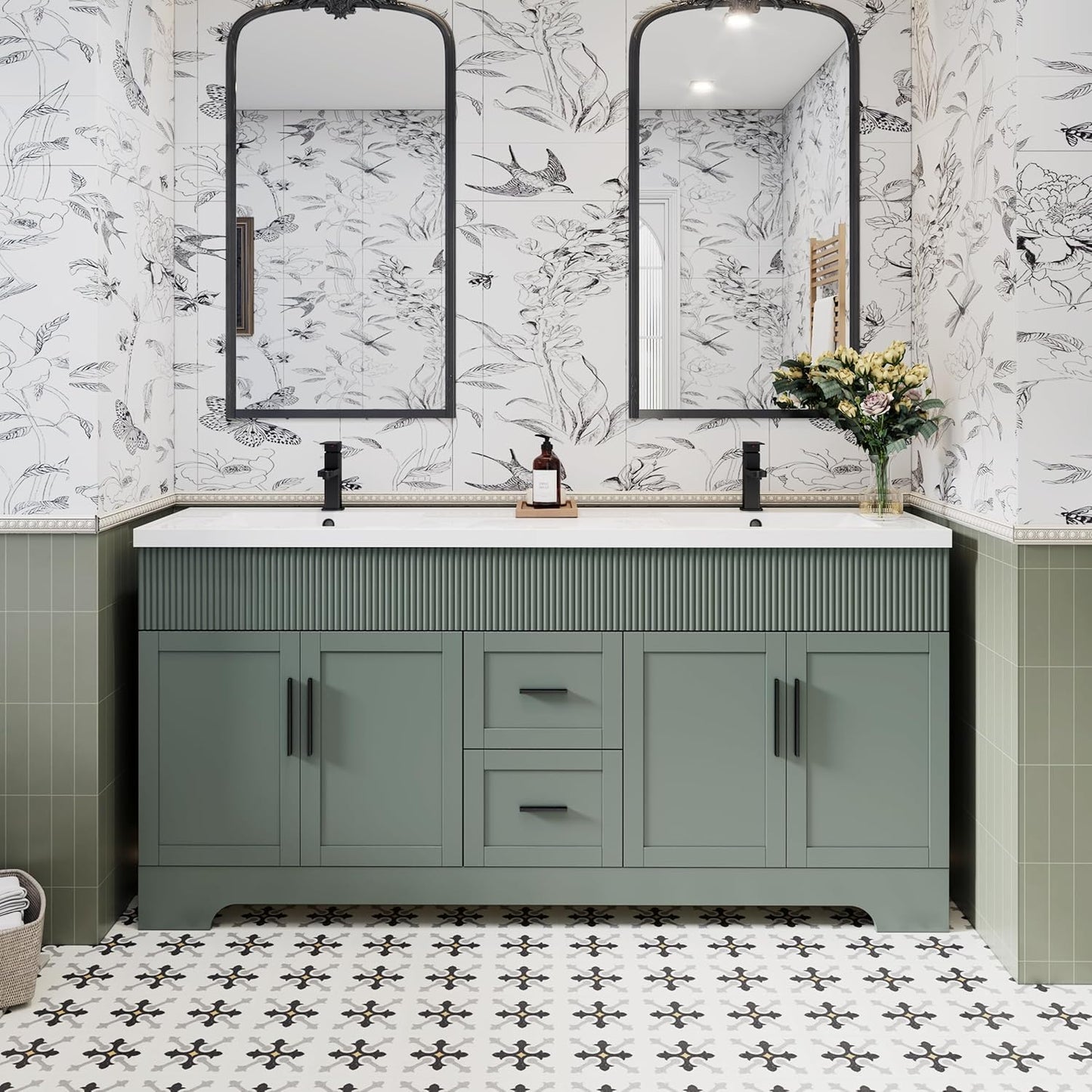 eclife 72 Bathroom Vanities Sink Combo with Modern Design