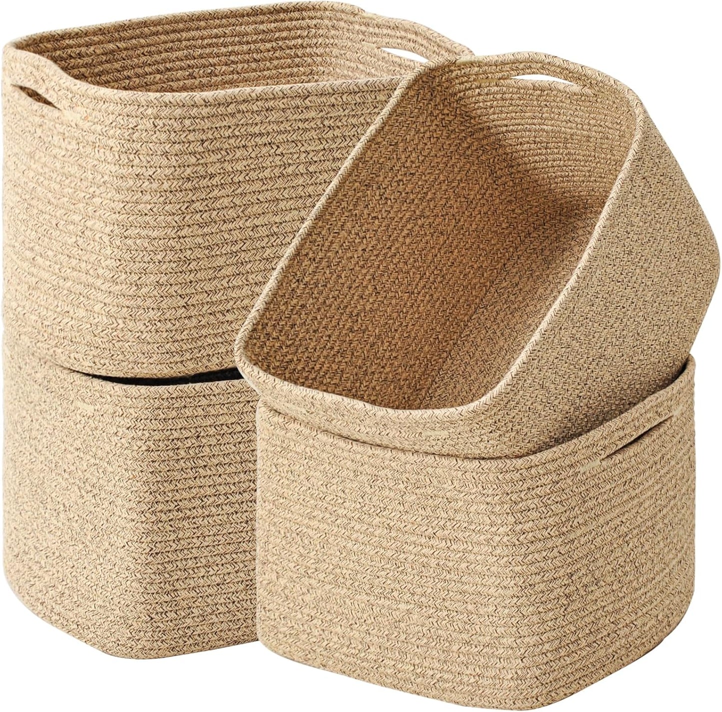 Woven Cotton Rope Storage Baskets for Organizing Home Spaces