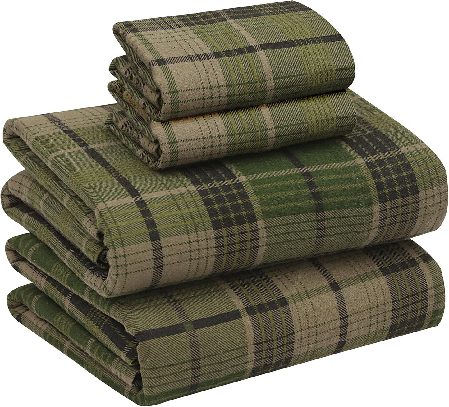 RUVANTI Flannel Sheets Queen Size - Cozy 100% Cotton Set