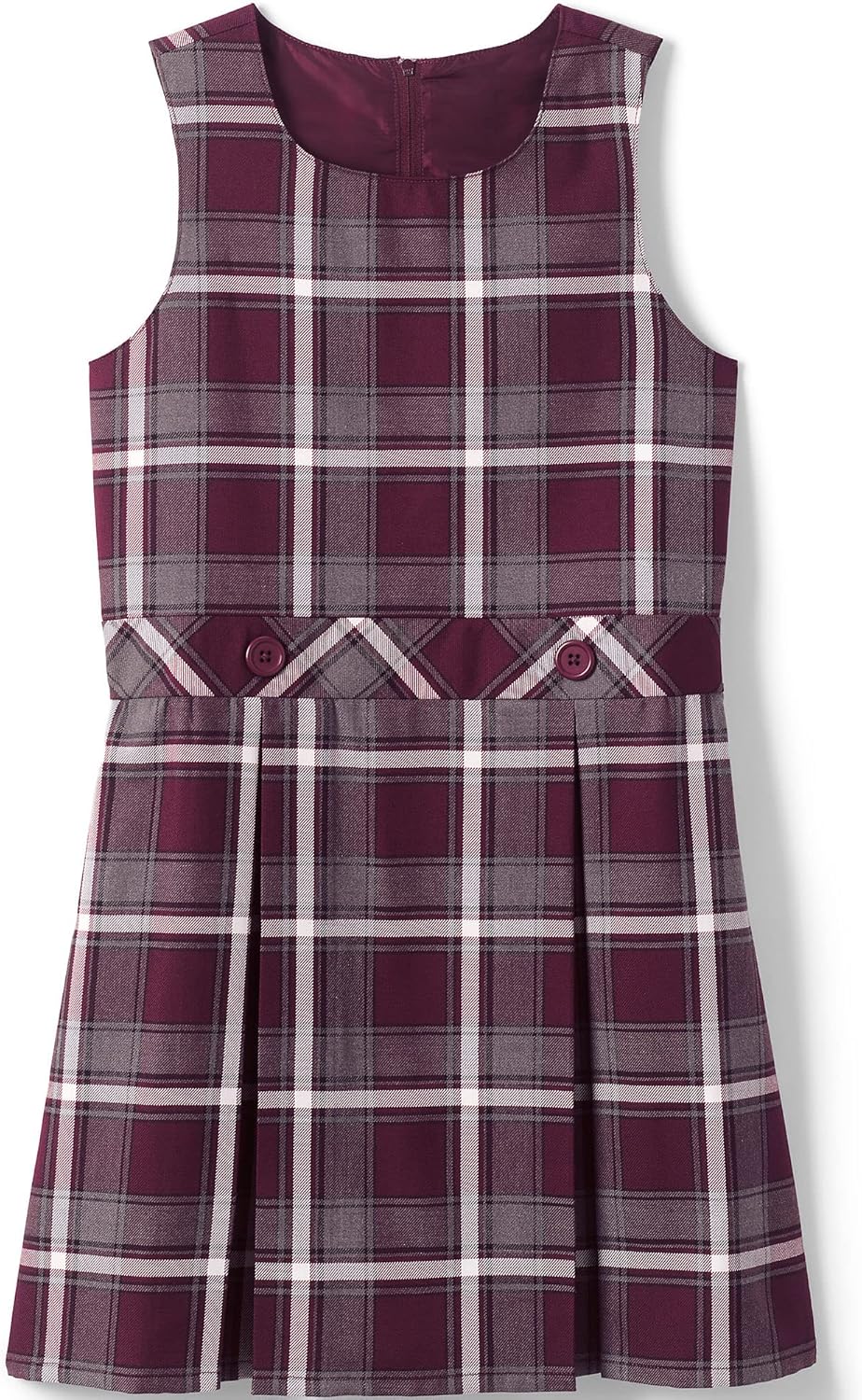 Lands' End Girls Uniform Plaid Jumper for School Comfort