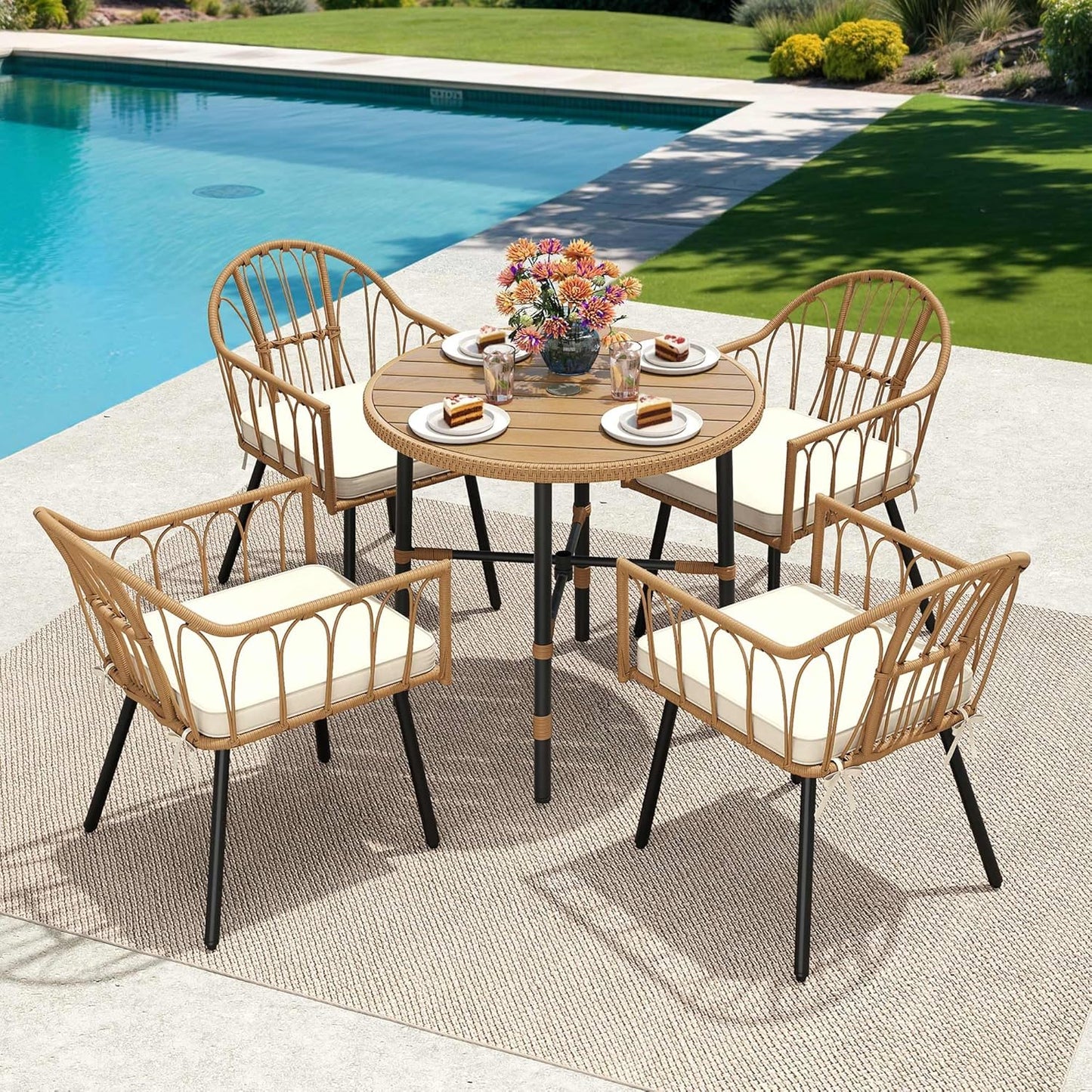 YITAHOME 5 Pieces Outdoor Patio Dining Set for Relaxing Moments