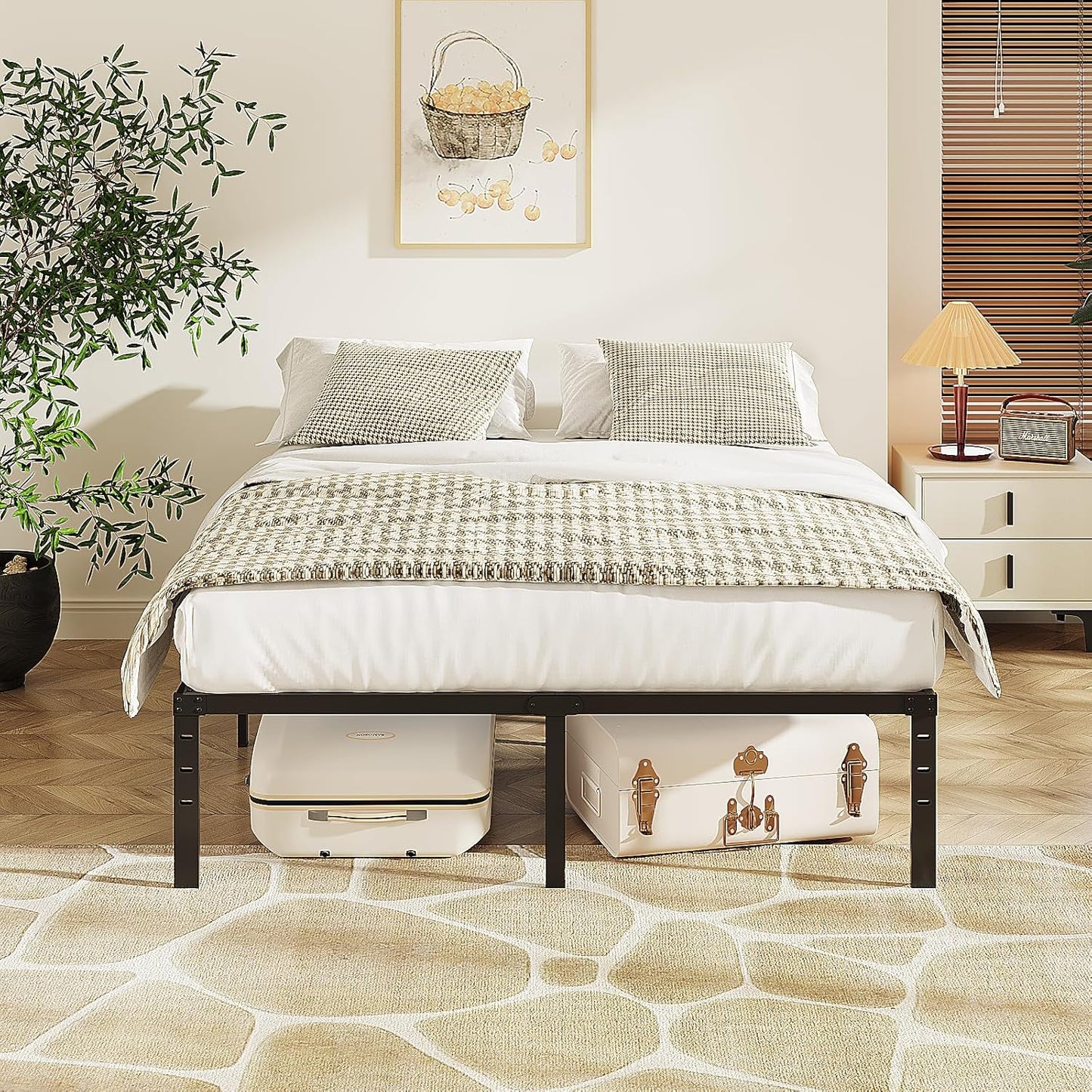VINGLI 14 Inch King Bed Frame - Heavy Duty Metal Platform