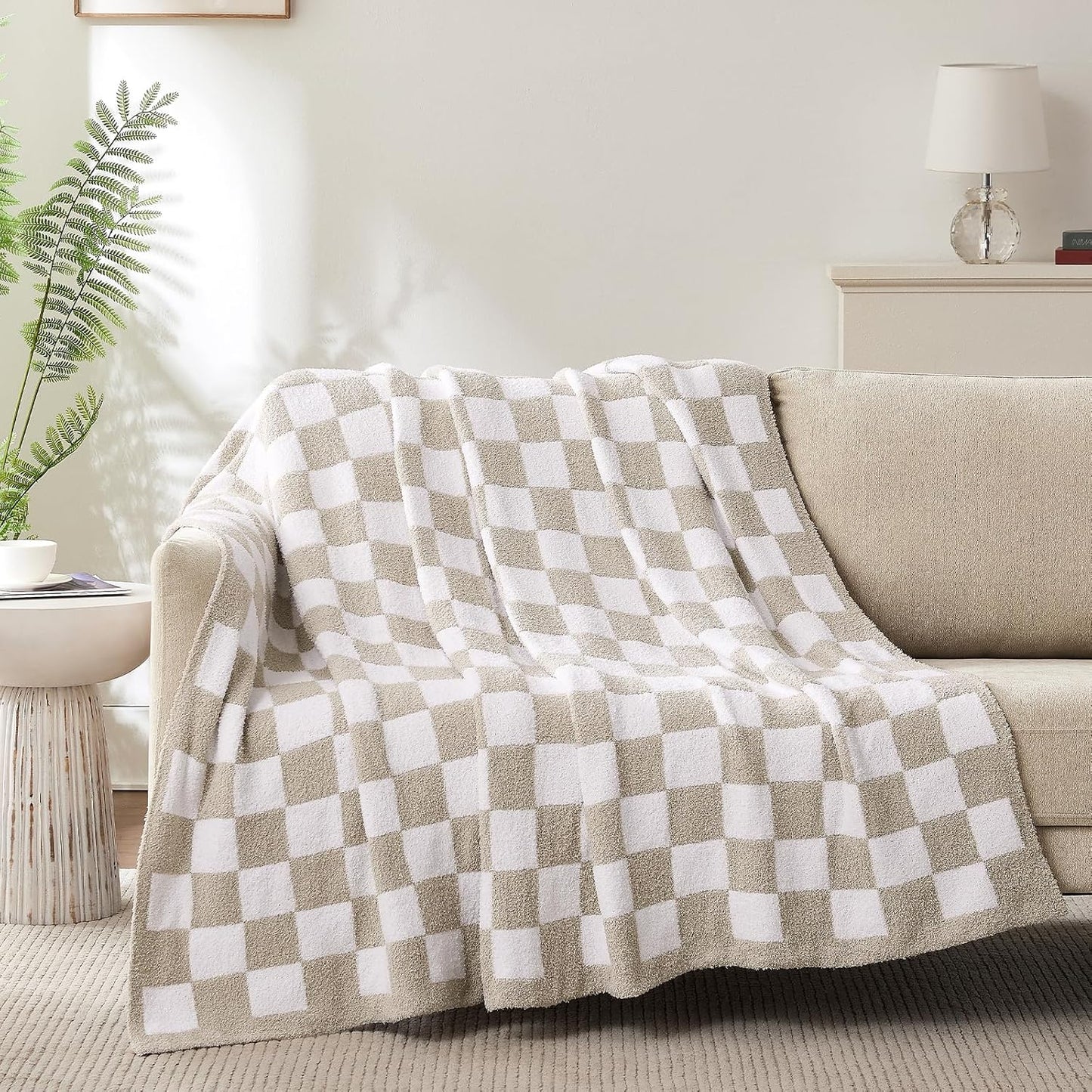 Checkered Throw Blanket for Couch, Sofa, Bed, and Chair