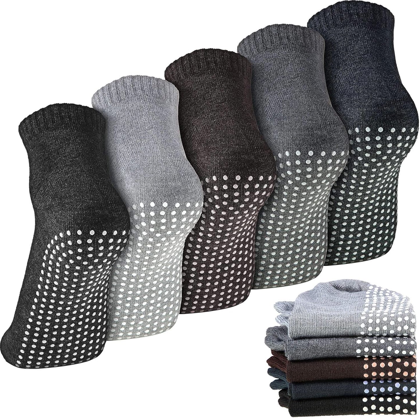 Non Slip Yoga Socks: Anti Skid Unisex 5 Pairs