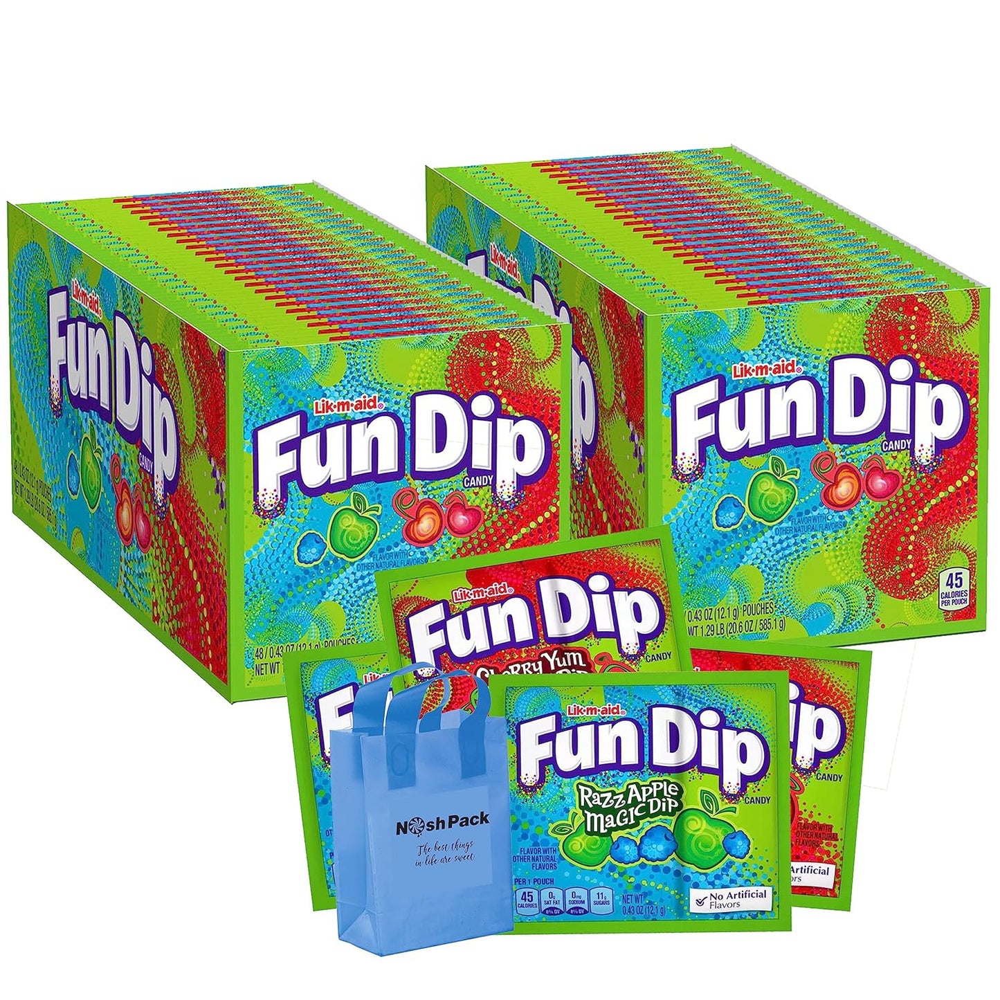 NOSH PACK Fun Dip Candy Bulk Pack - RazzApple and Cherry Yum