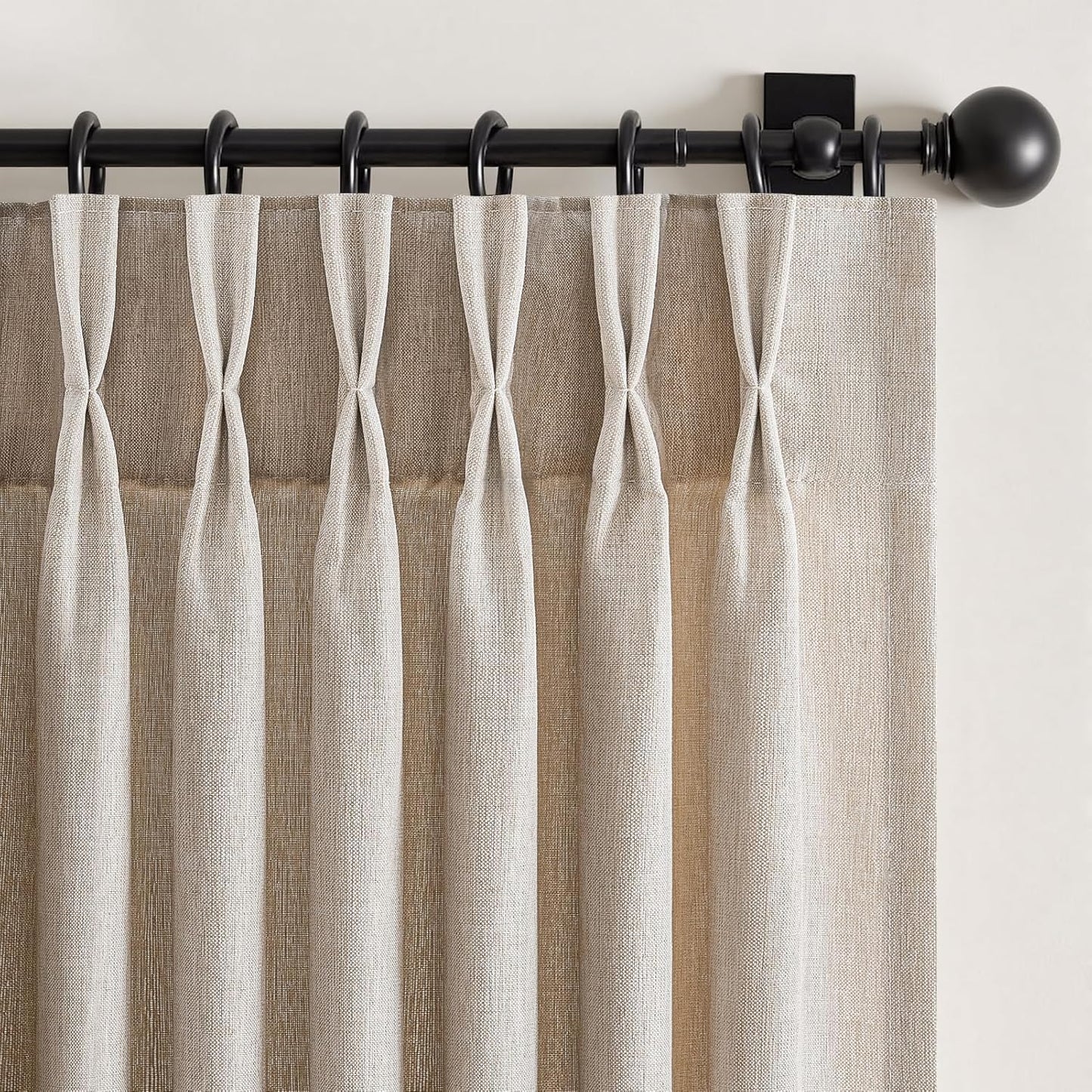 Natural Linen Pinch Pleated Curtains for Elegant Living Spaces