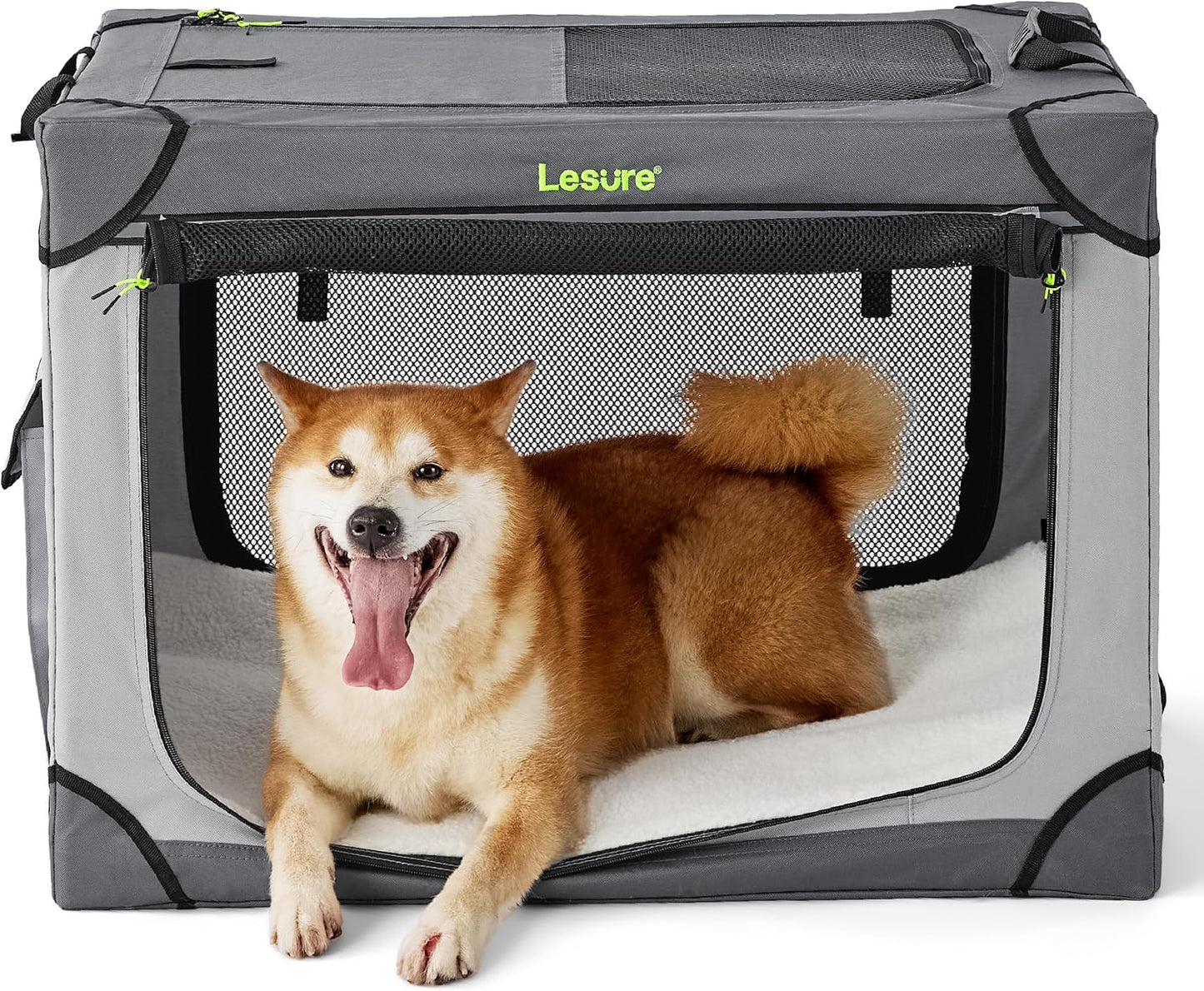 Lesure Soft Collapsible Dog Crate - Portable Travel Crate
