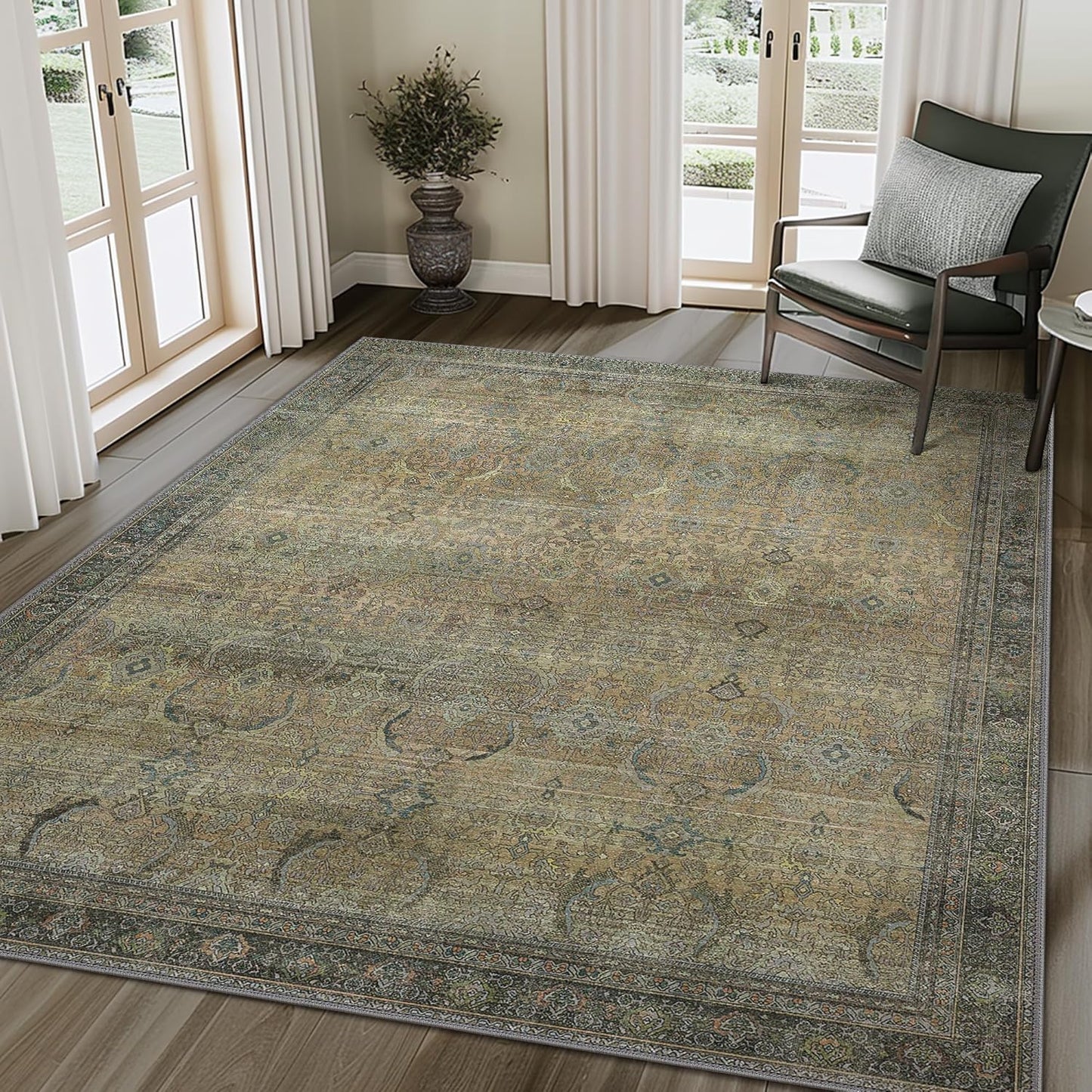 8X10 Area Rugs Machine Washable Vintage Boho Soft Carpet