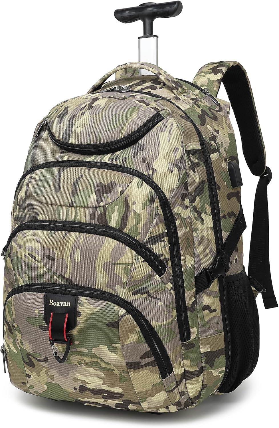 Boavan Rolling Backpack 17 inch Water Resistant Wheeled Bag