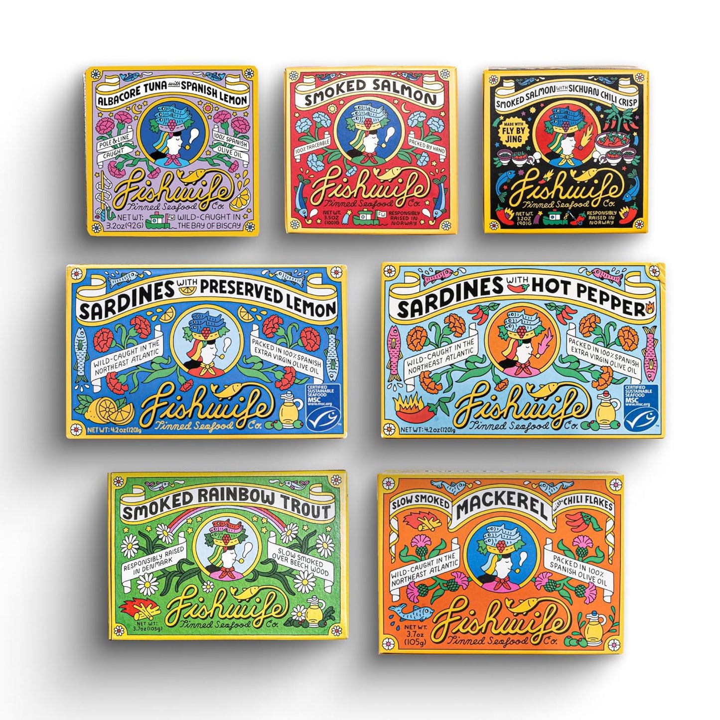 Fishwife Starter 7-Pack: Premium Tinned Seafood Variety