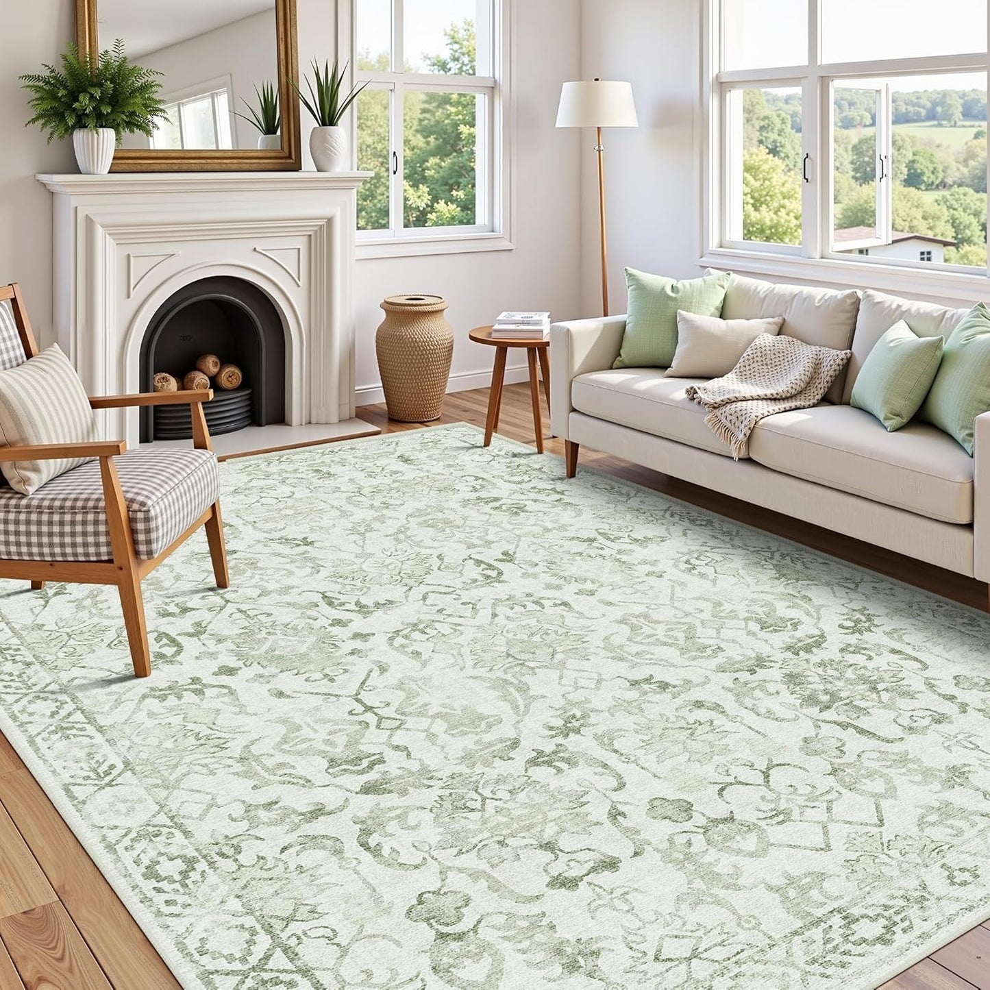 Sage Neutral Large Area Rug 9x12 for Living Room and More