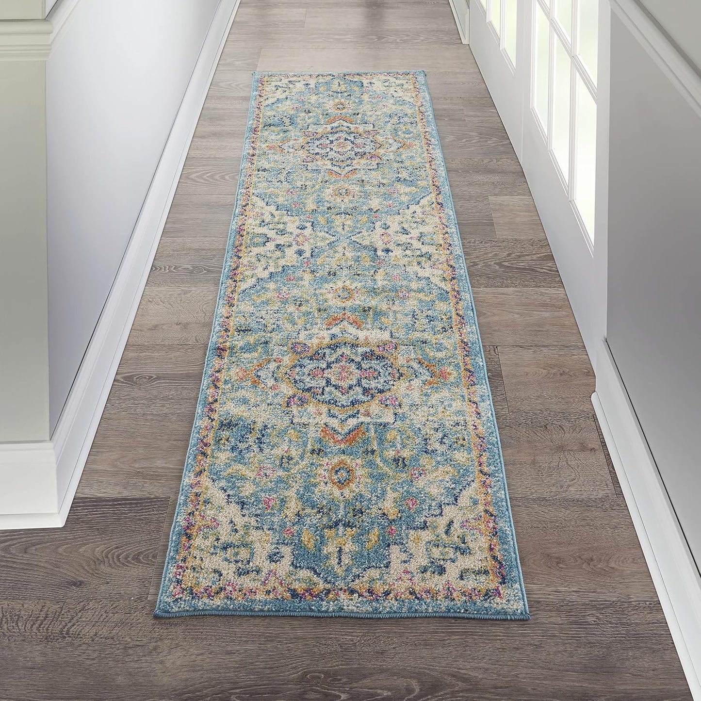 Nourison Passion Ivory/Light Blue 2ft 2in x 7ft 6in Area Rug Review